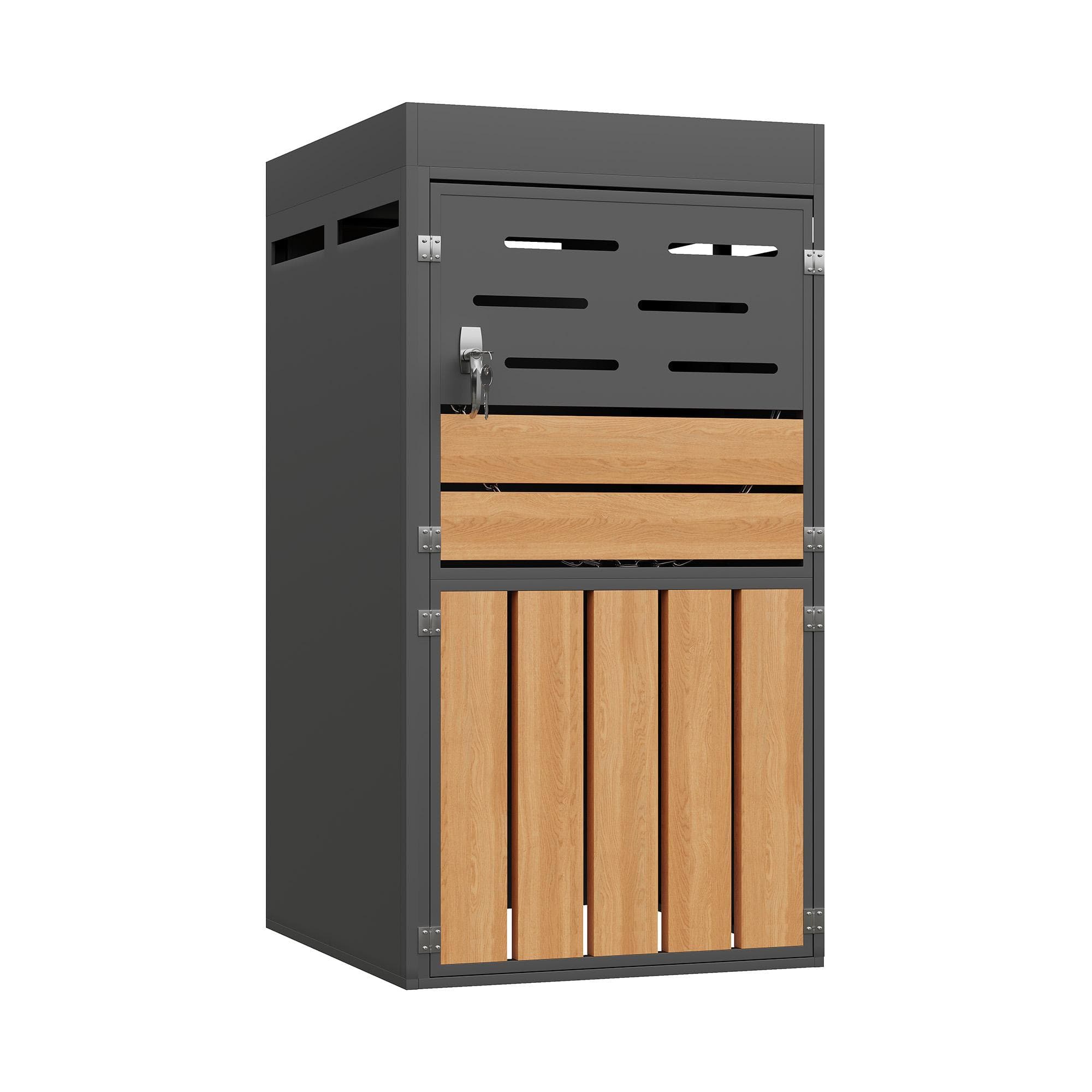 Armoire d'extérieur multifonction 2-en-1, Gris Aosom France