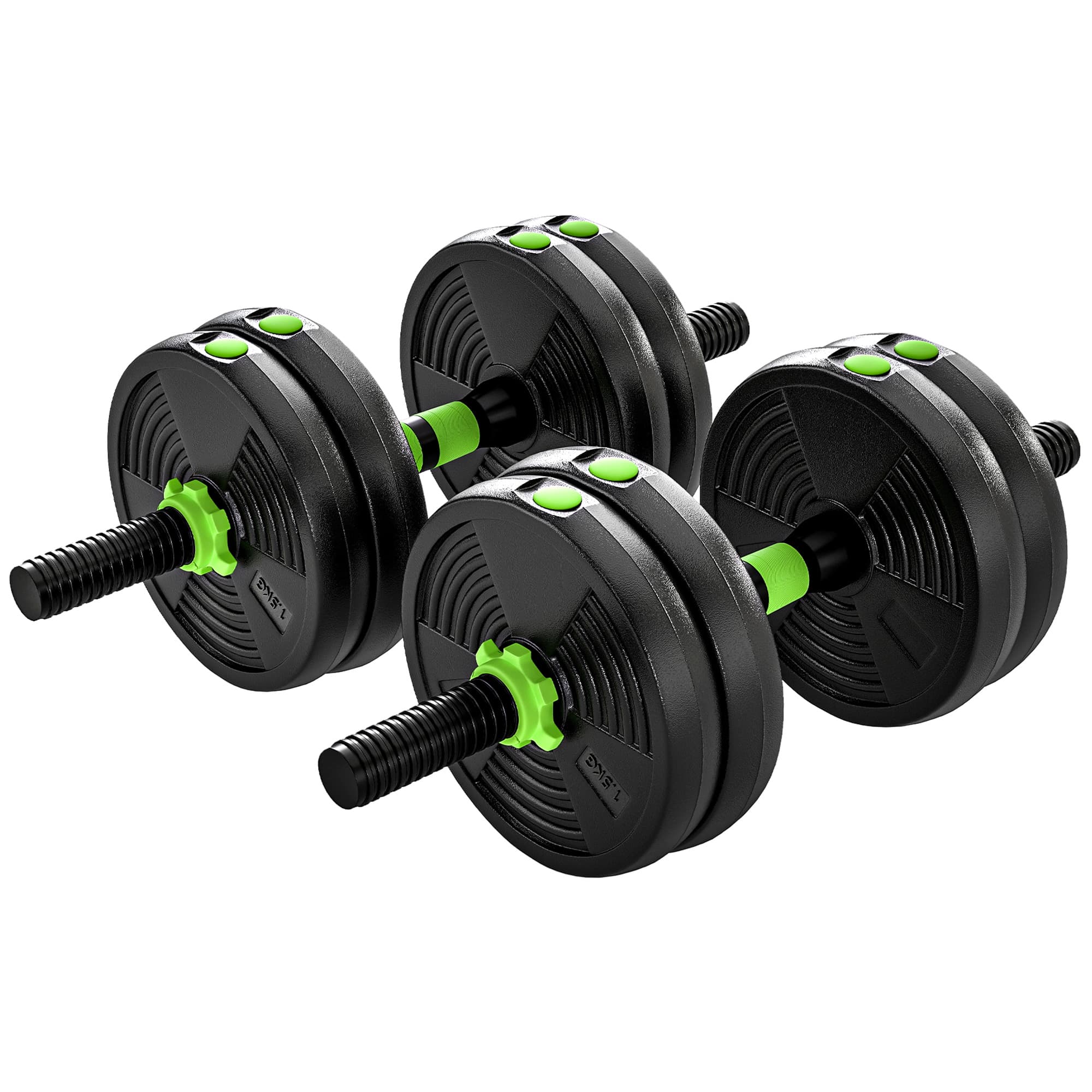 SPORTNOW Set d'haltères réglable 15 kg Set d'haltères Haltères Barres Ensemble d'haltères pour musculation