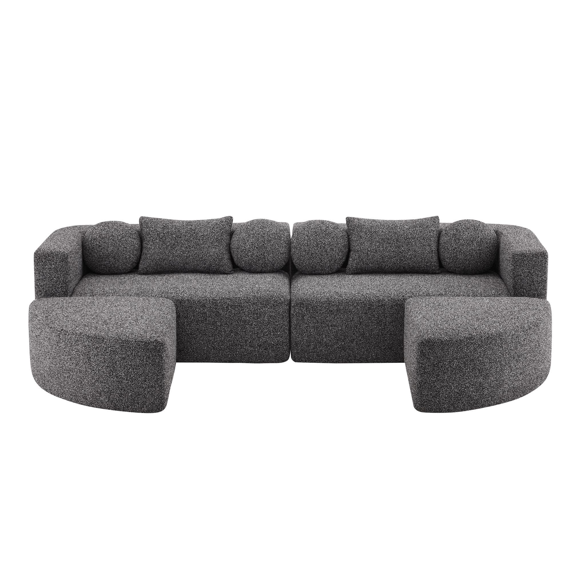 Canapé modulaire avec fonction couchage, Noir Aosom France