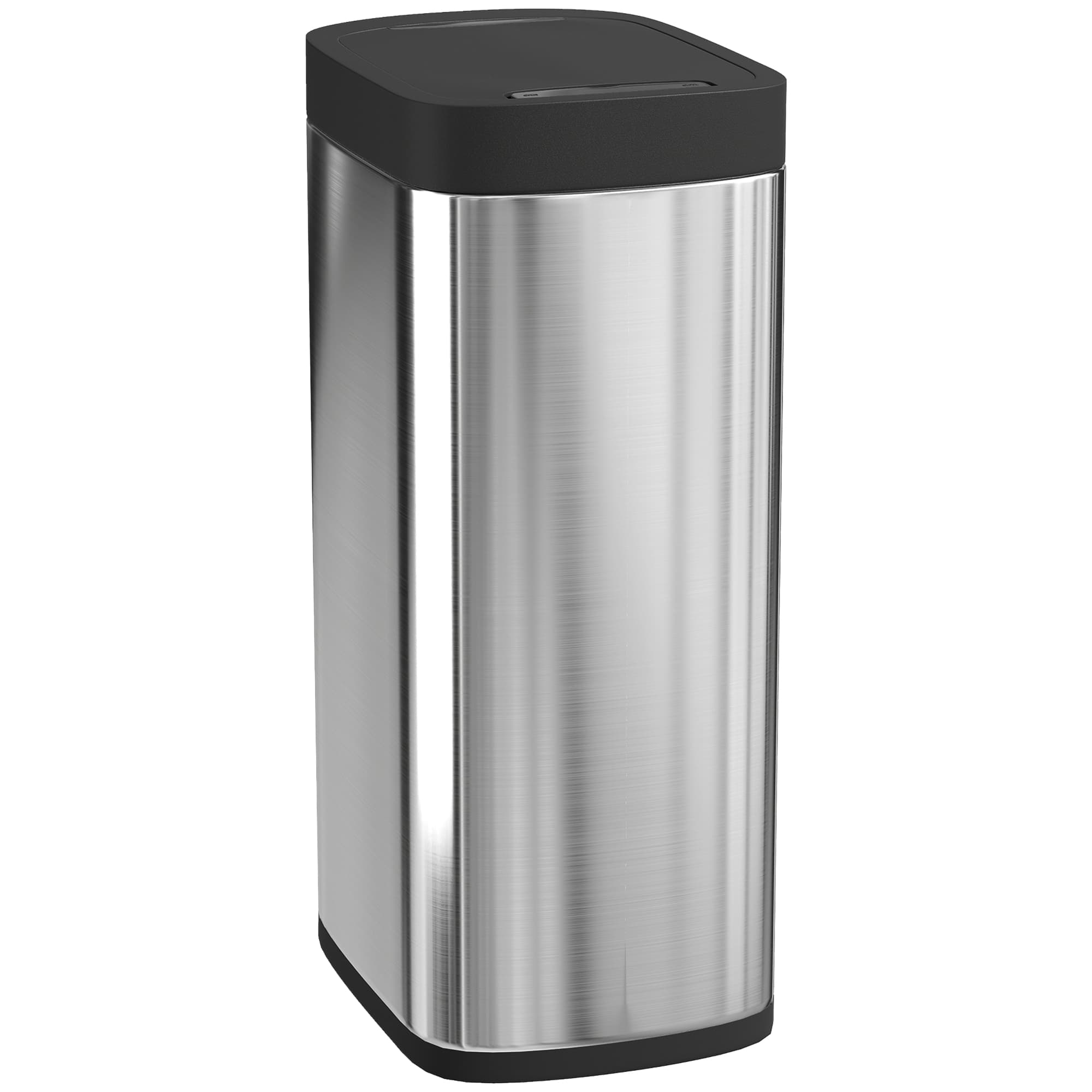 HOMCOM Poubelle de cuisine automatique 50L, poubelle à capteur de mouvement, fonctionne sur piles, 26,5x35,5x68cm, argent