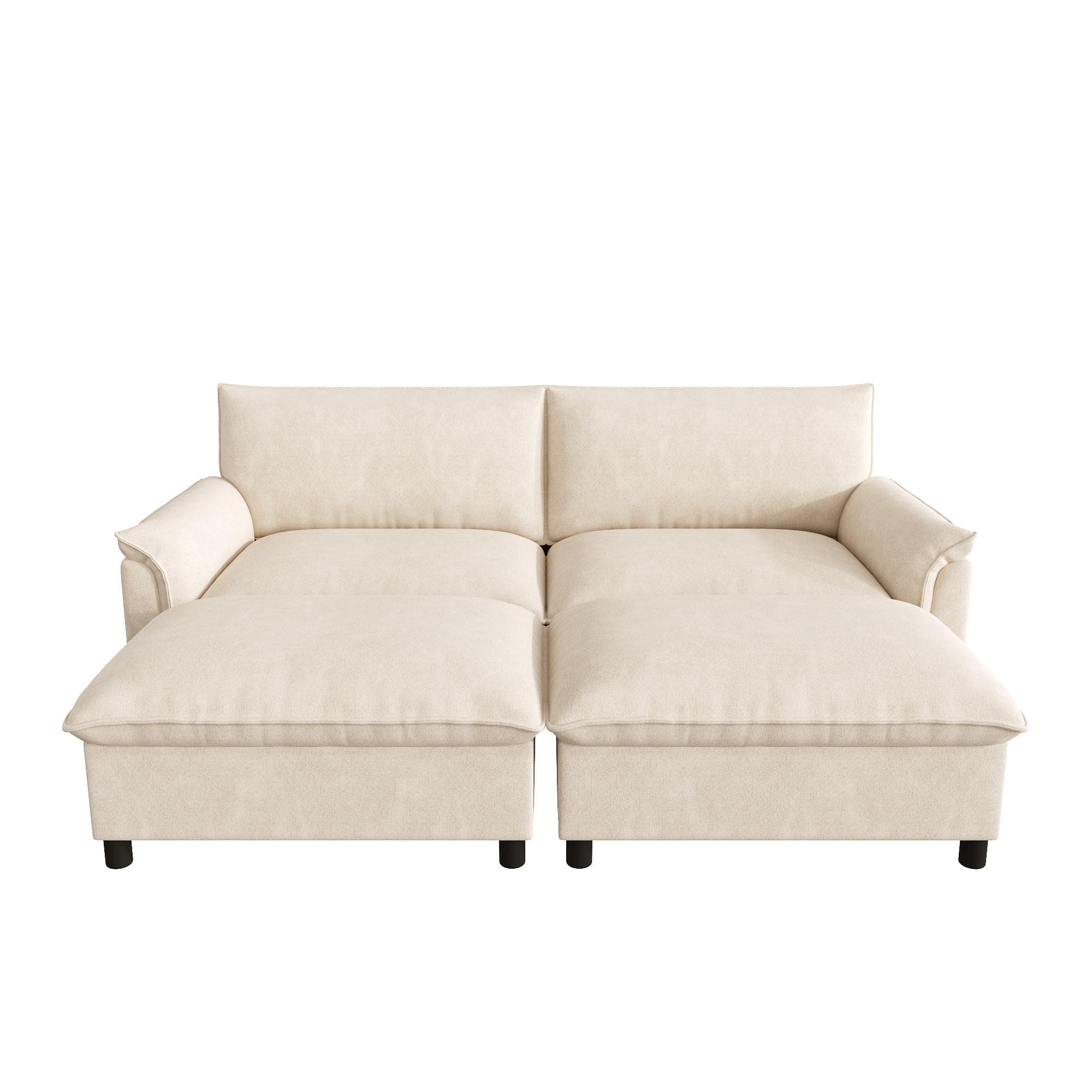 Canapé sectionnel modulaire Cloud, Beige Aosom France