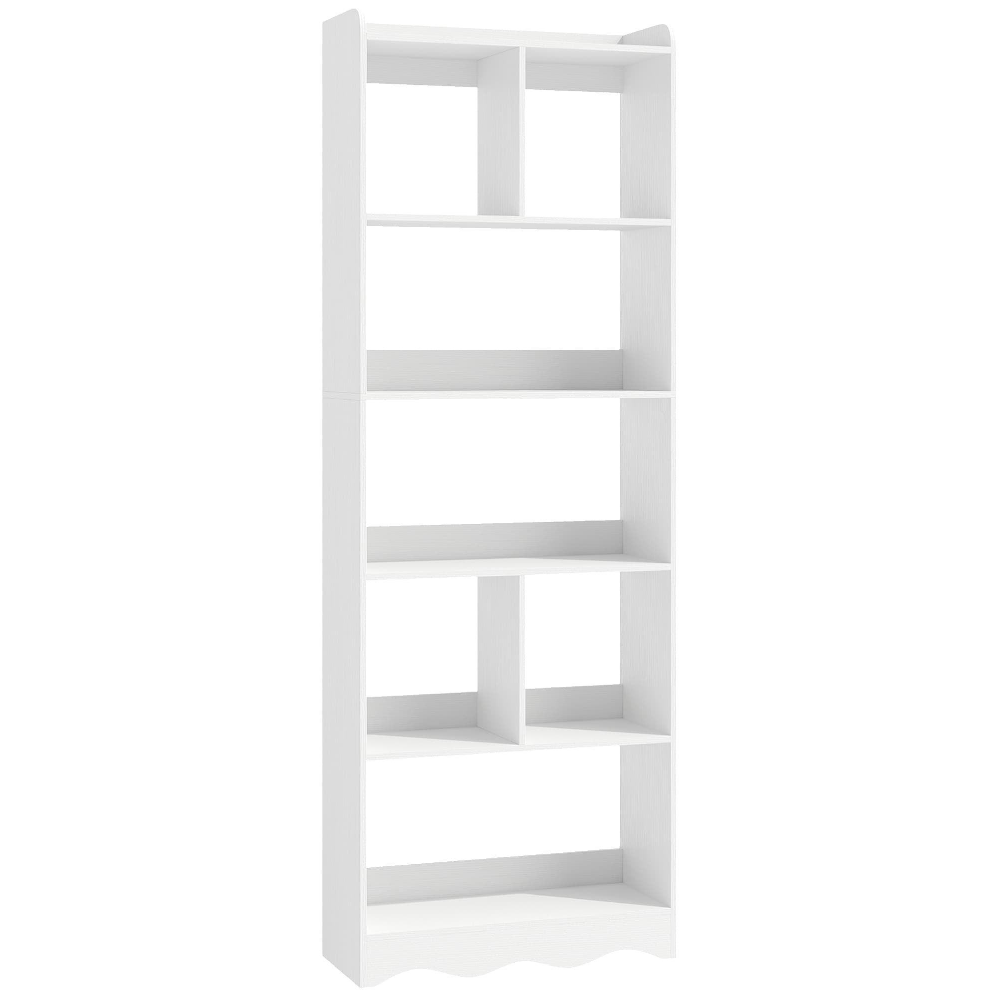 HOMCOM Bibliothèque avec Mensoles Aperte Divise, 6 Ripiani, Blanche