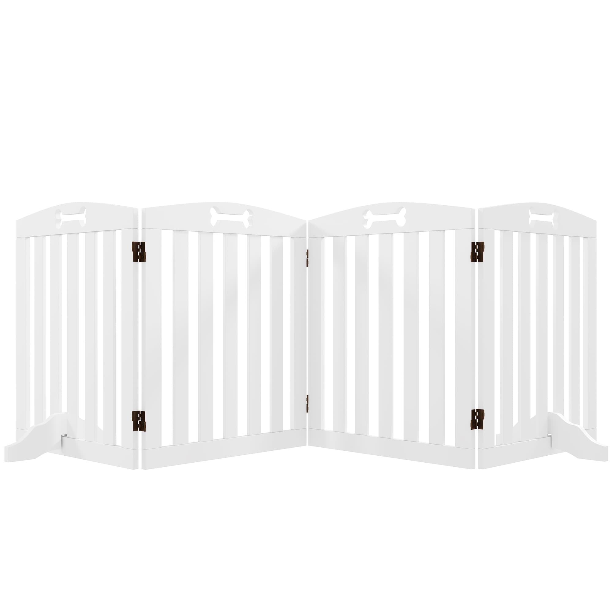 PawHut Barrière de sécurité chien barrière pliable pour chien pieds de support pointes antidérapantes 207,5 x 30 x 61 cm blanc