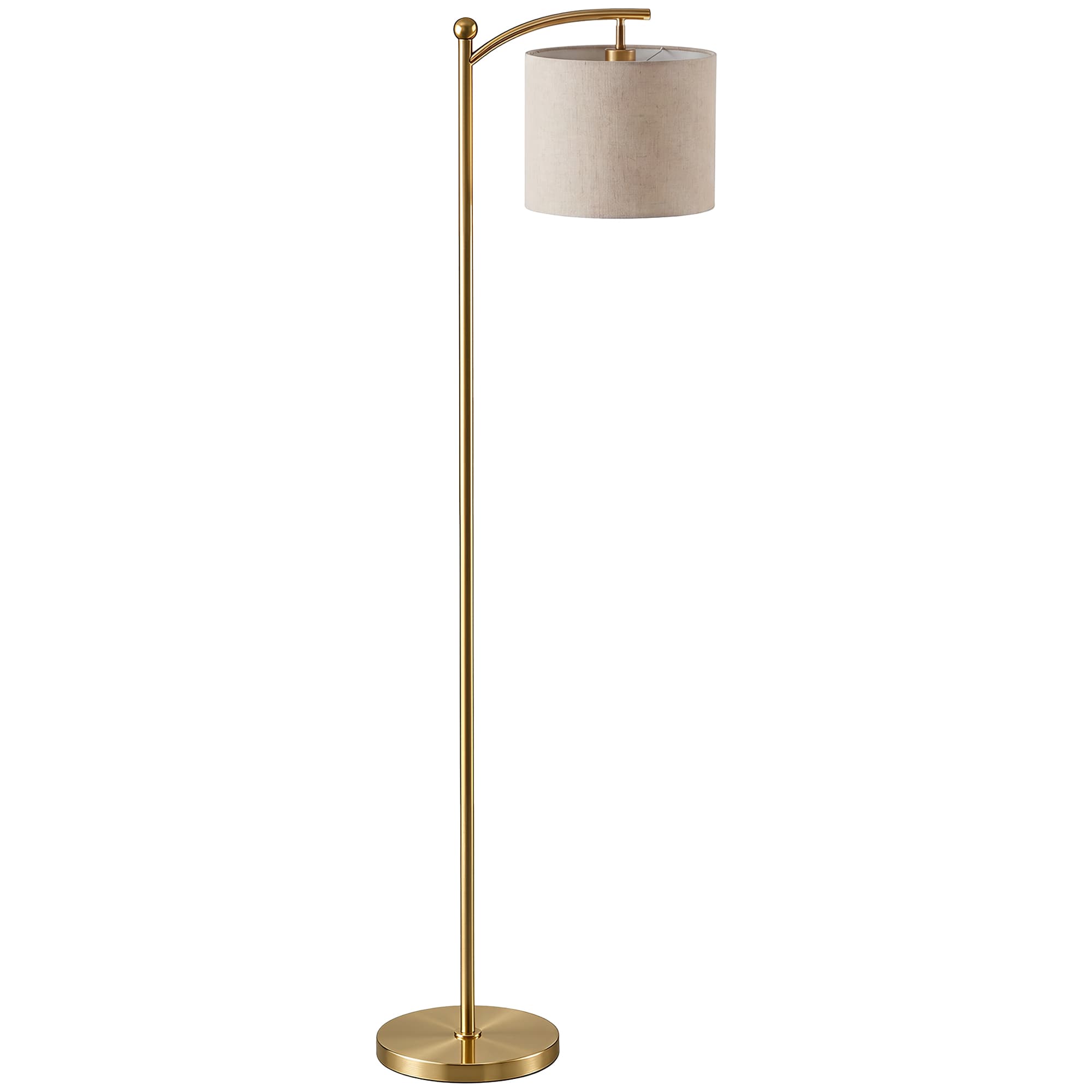 HOMCOM Lampadaire dimmable 2 températures de couleur avec télécommande, minuterie de 60 minutes, 160 cm, doré