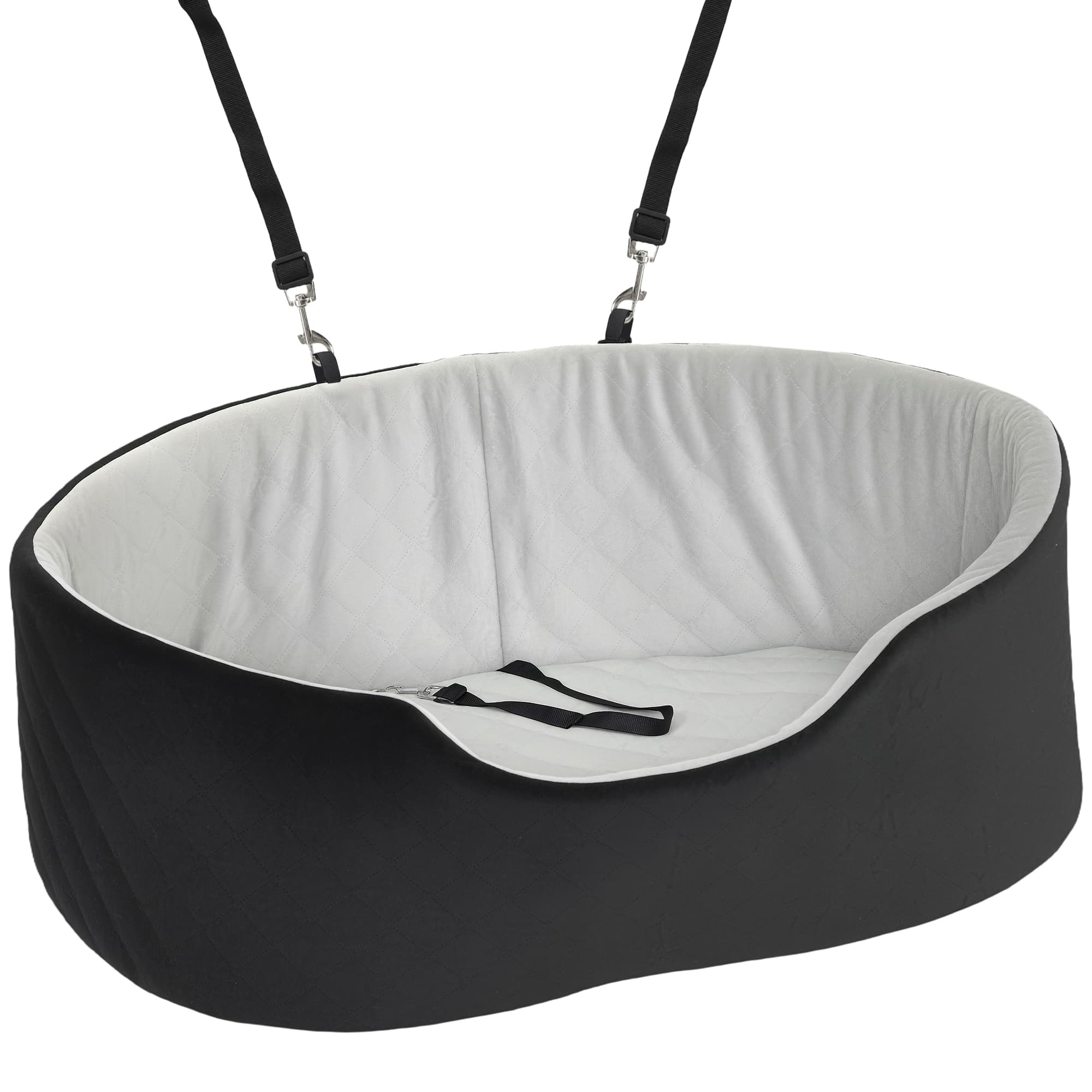 PawHut Siège auto pour chien avec ceinture de sécurité et fixation siège de voiture pour chien rembourré 77 x 43 x 28 cm noir