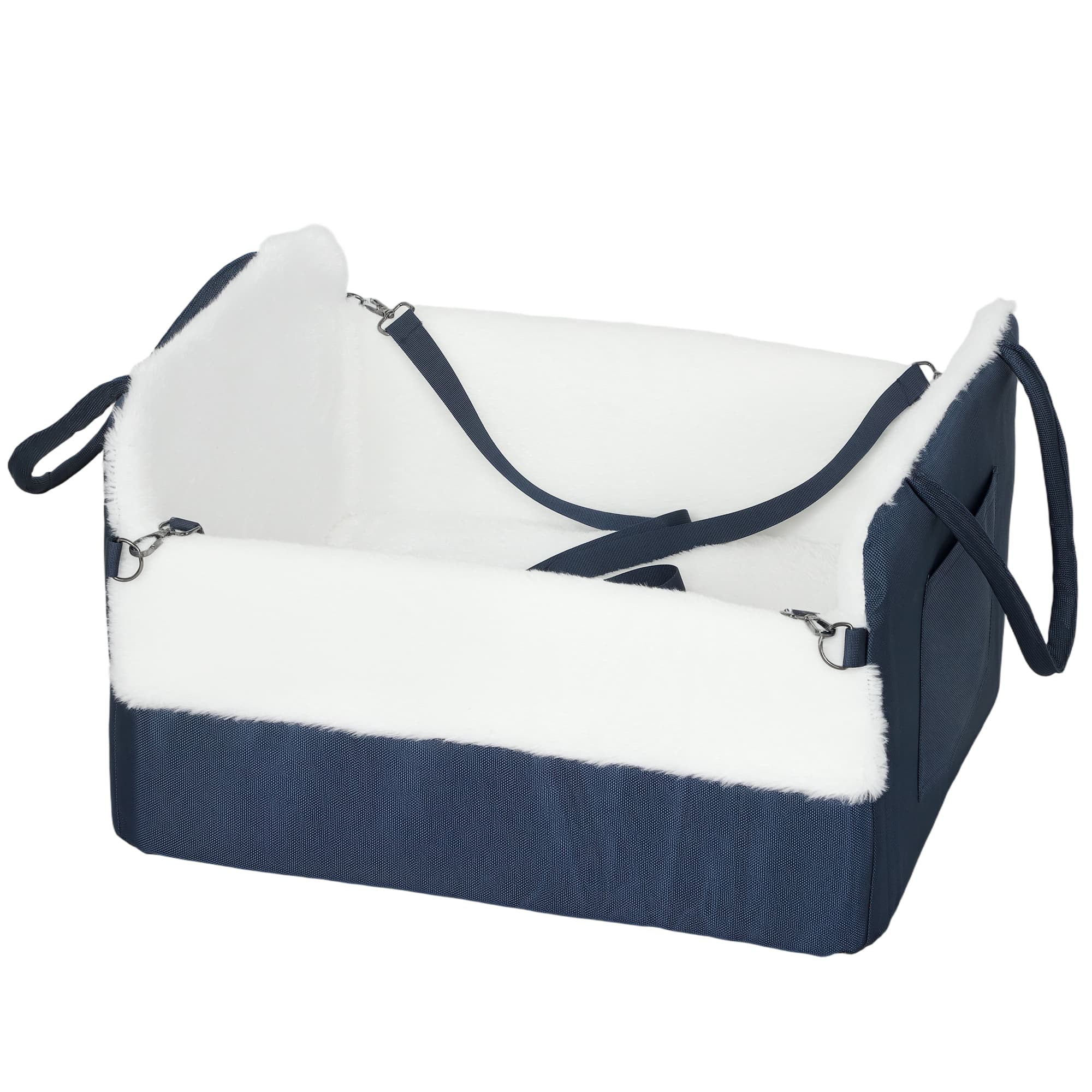 PawHut Siège auto pour chien avec ceinture de sécurité et fixation, siège de voiture pour chiens 55 x 46 x 32 cm bleu marine