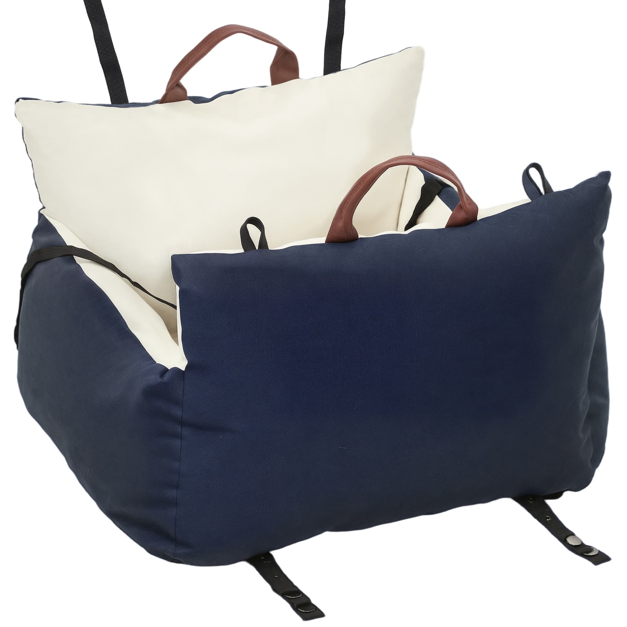 PawHut Siège auto pour chien avec ceinture de sécurité et fixation siège de voiture pour chien rembourré 49x53x36cm bleu marine