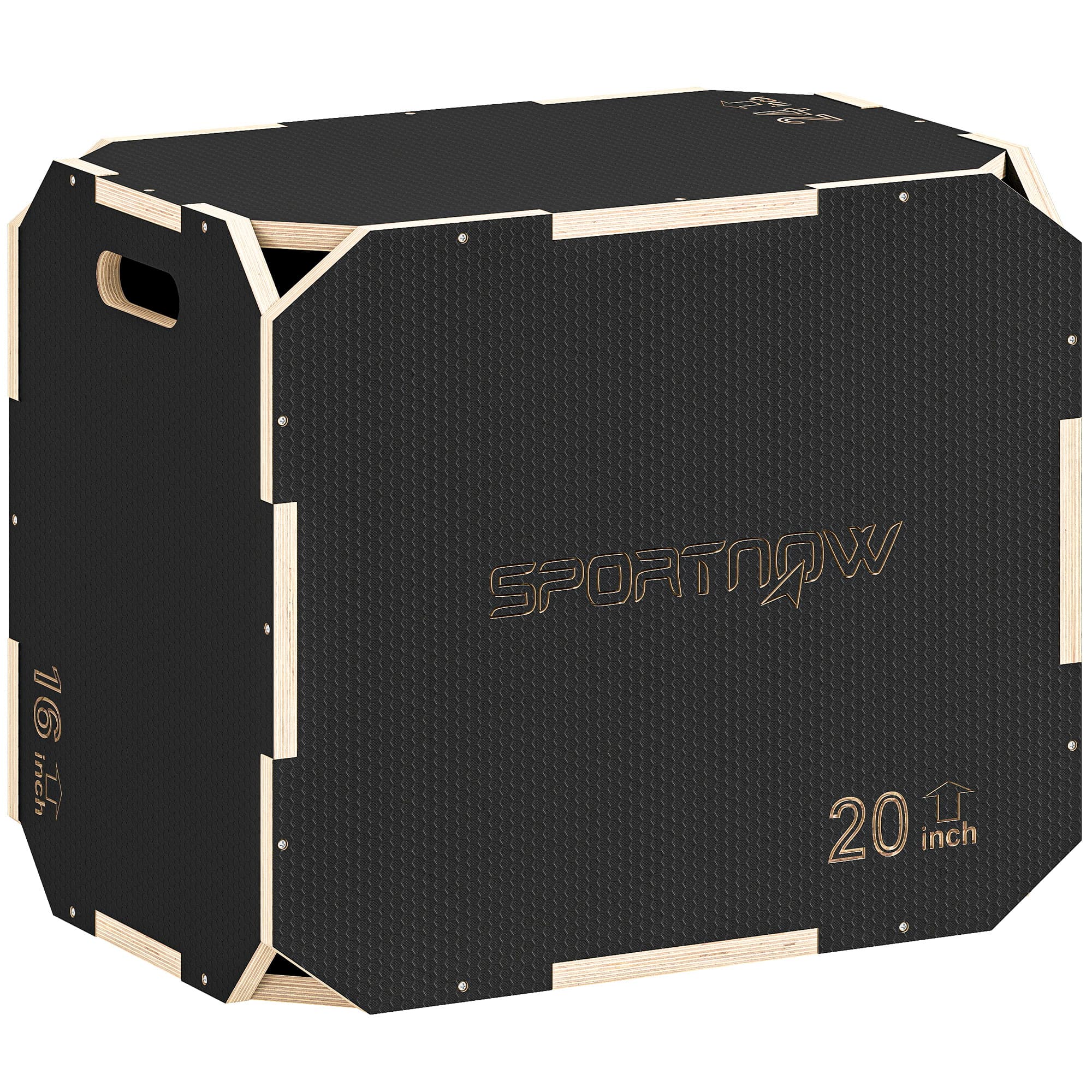 SPORTNOW Boîte pliométrique 3 en 1 en bois pour entraînement au saut antidérapant et sans coins noir