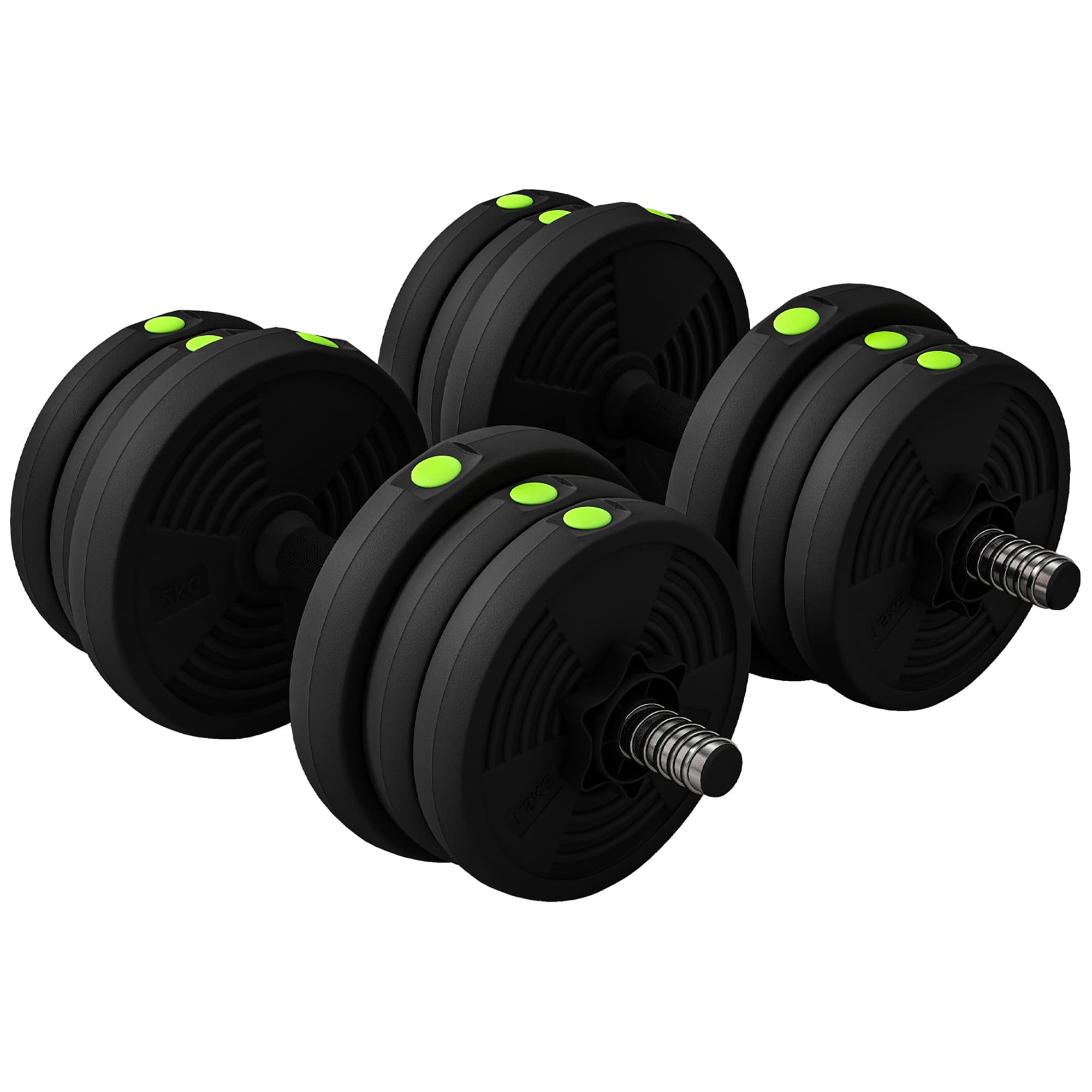 SPORTNOW Haltères 2 en 1 réglables, haltères libres avec poignées antidérapantes, 20 KG - Barres incluses