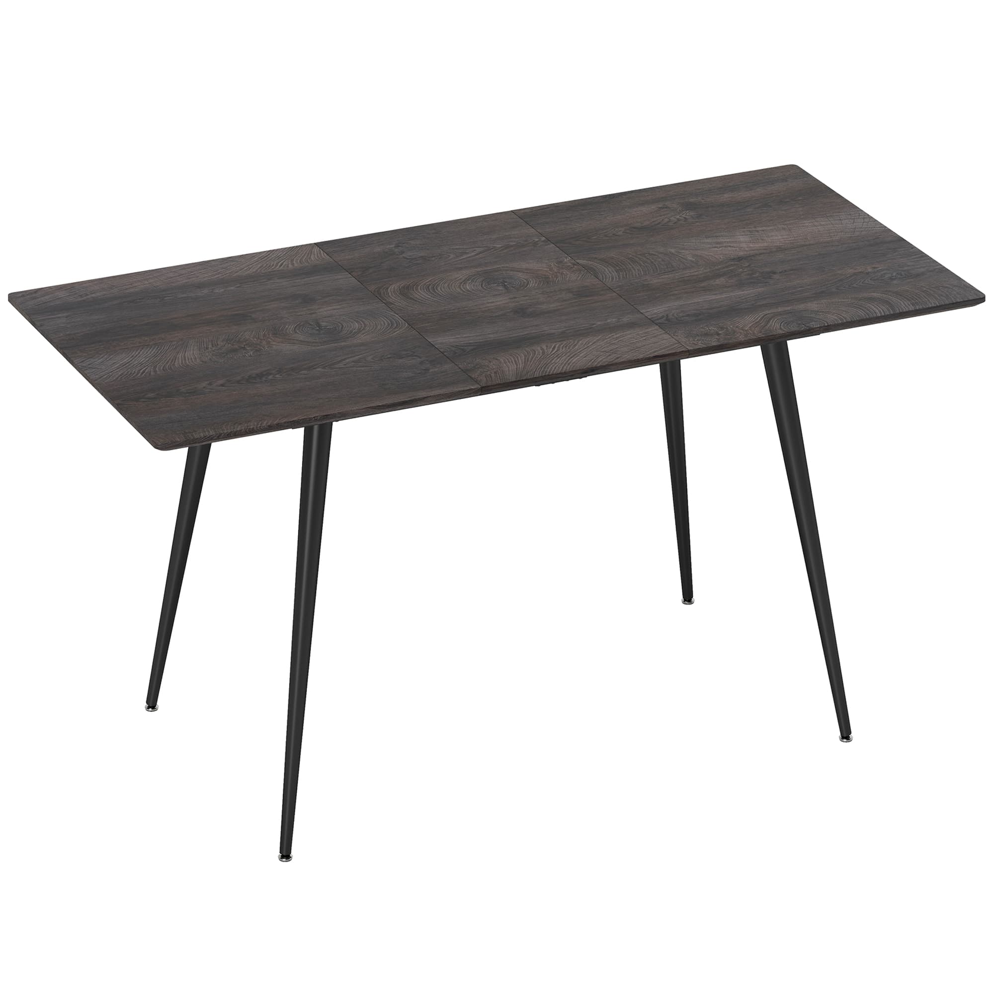 HOMCOM Table à manger pliante table extensible 120-160 cm jusqu'à 6 à 8 personnes avec pieds en acier, gris