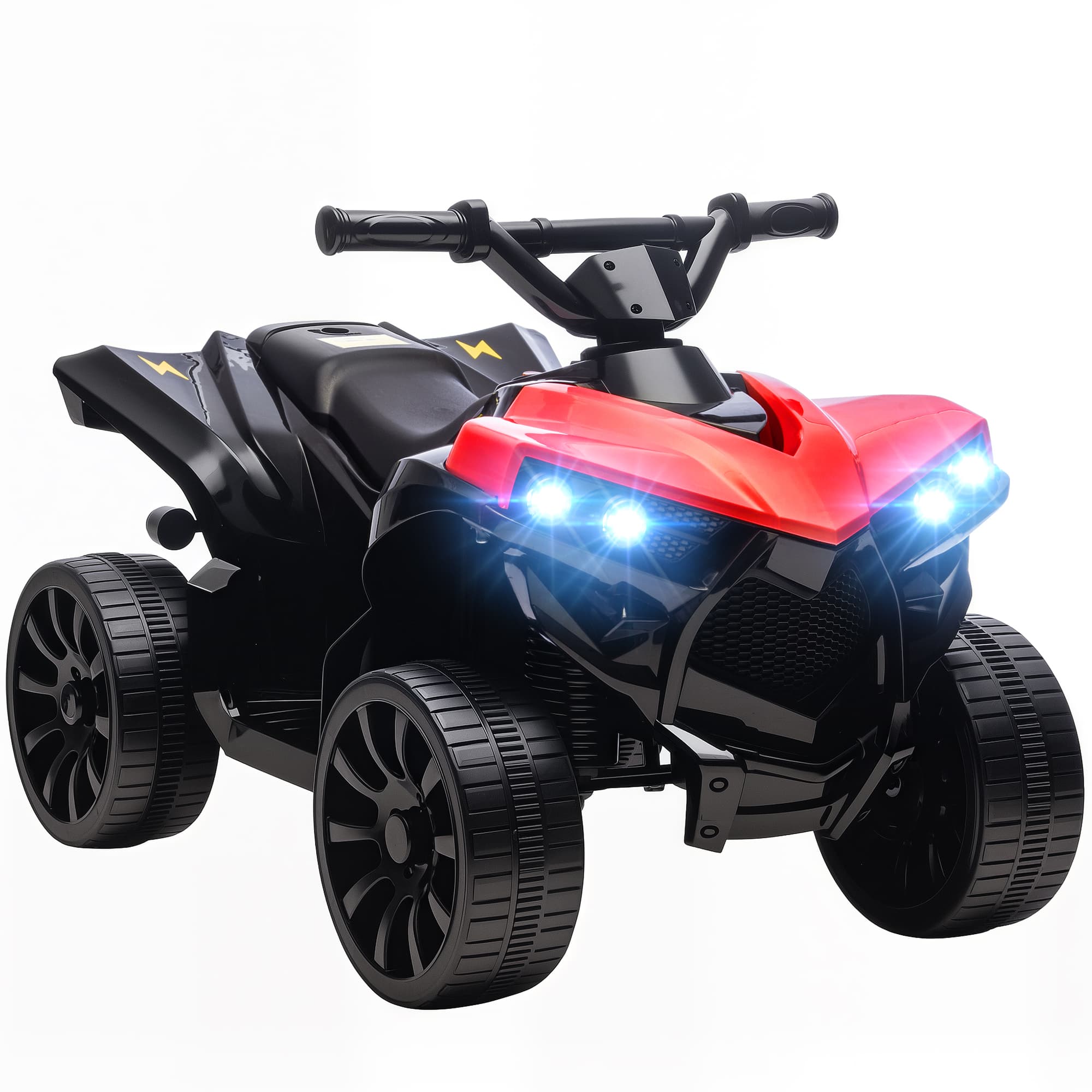 AIYAPLAY Quad électrique enfant 6V, voiture électrique enfants ATV, musique et phares LED, pour 3 à 8 ans, 70 x 42 x 45 cm, rouge