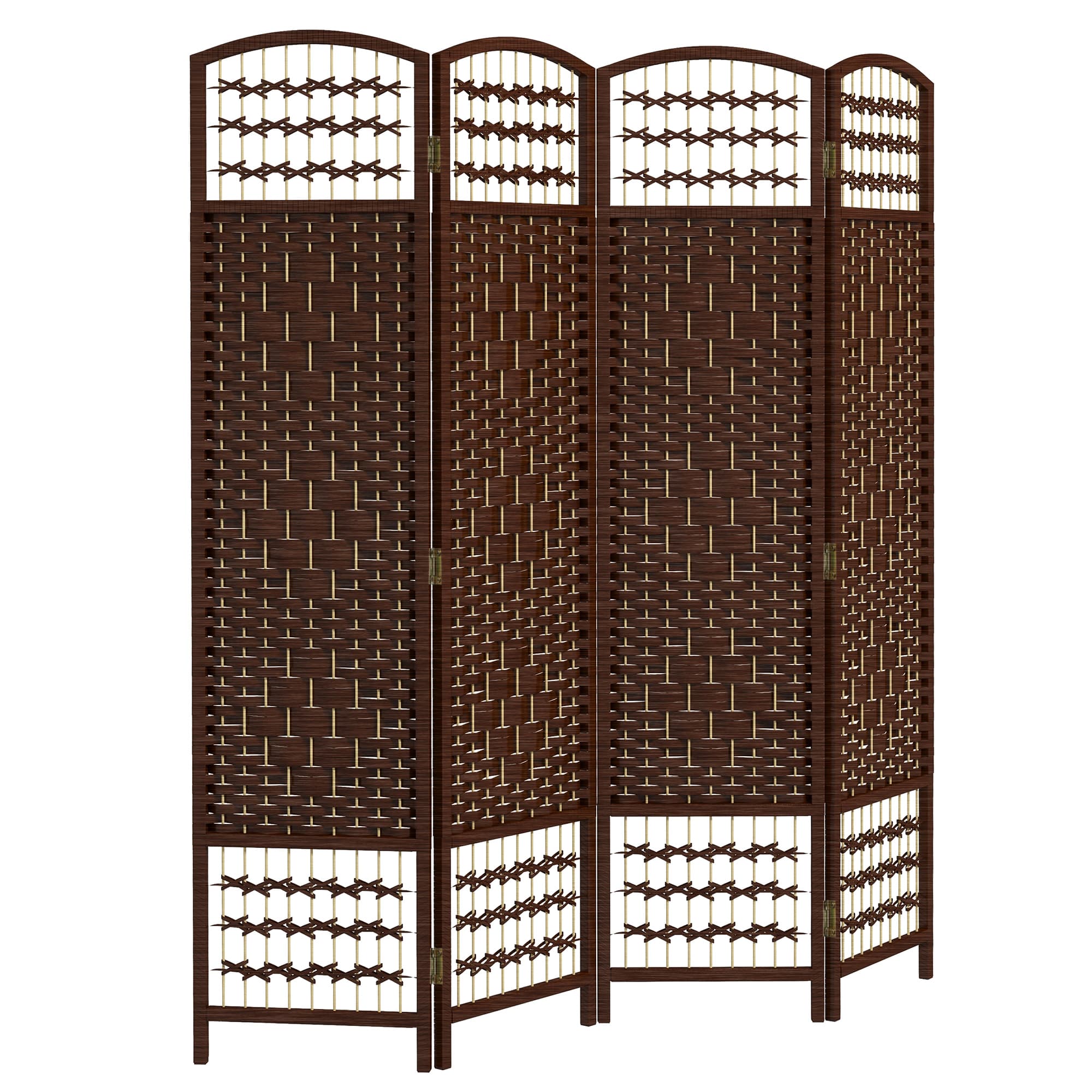 HOMCOM Paravent intérieur en bois séparateur de pièce cloison pliable 4 panneaux 160 x 170 cm marron