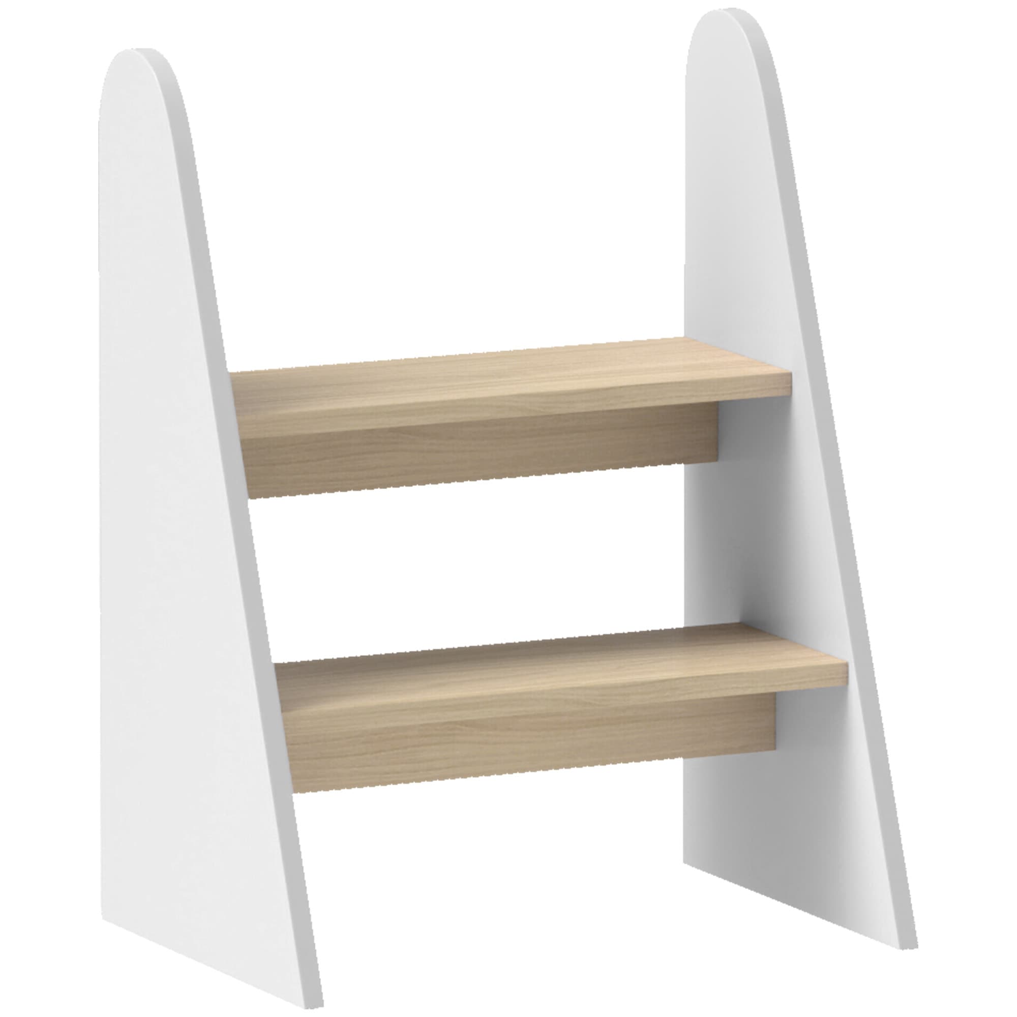 AIYAPLAY Marche pied enfant marchepied enfants 2 marches pour enfants 3 à 8 ans en bois charge max. 20 kg blanc