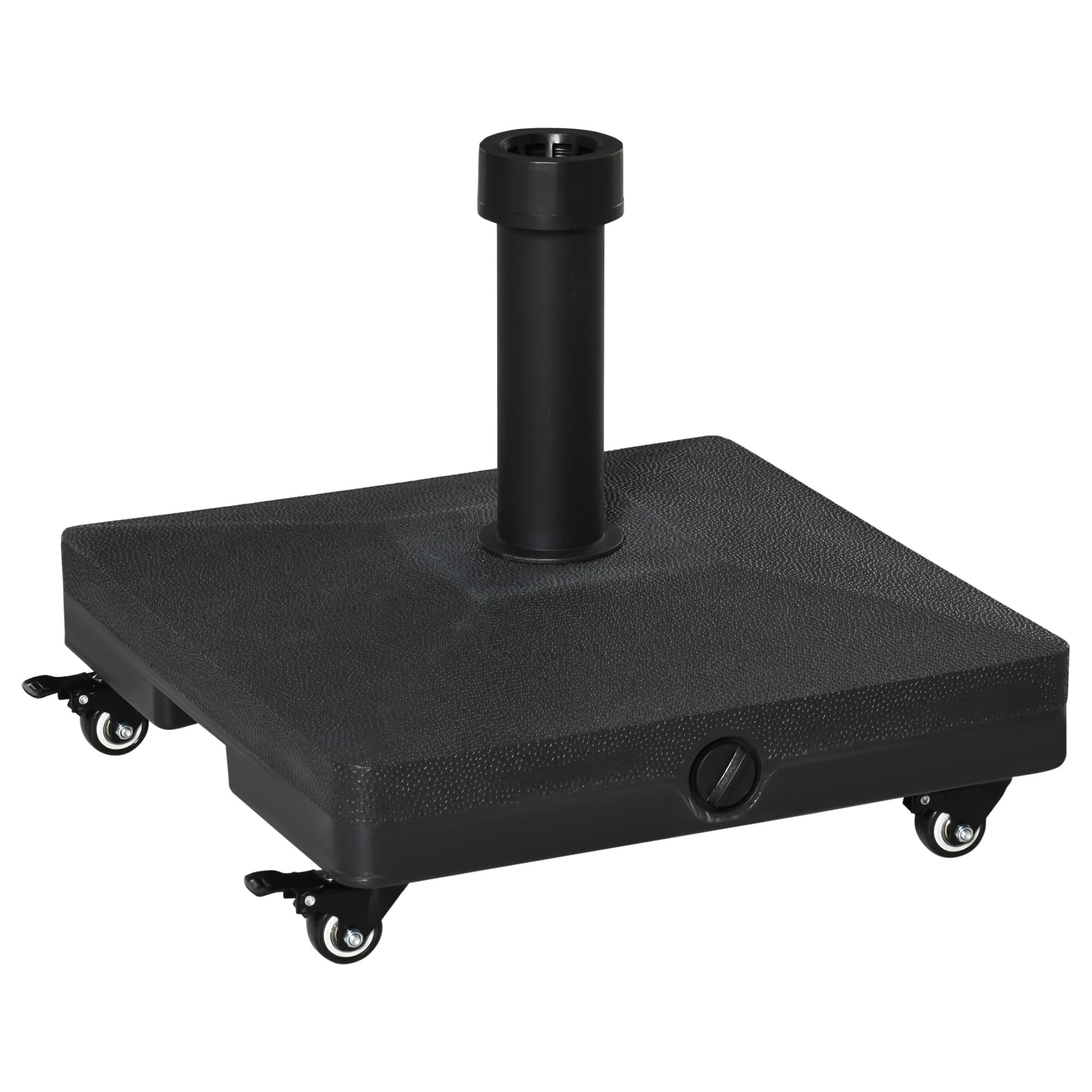 Outsunny Pied de parasol base de lestage parasol carré 4 roulettes dim. 45L x 45l x 39H cm HDPE noir