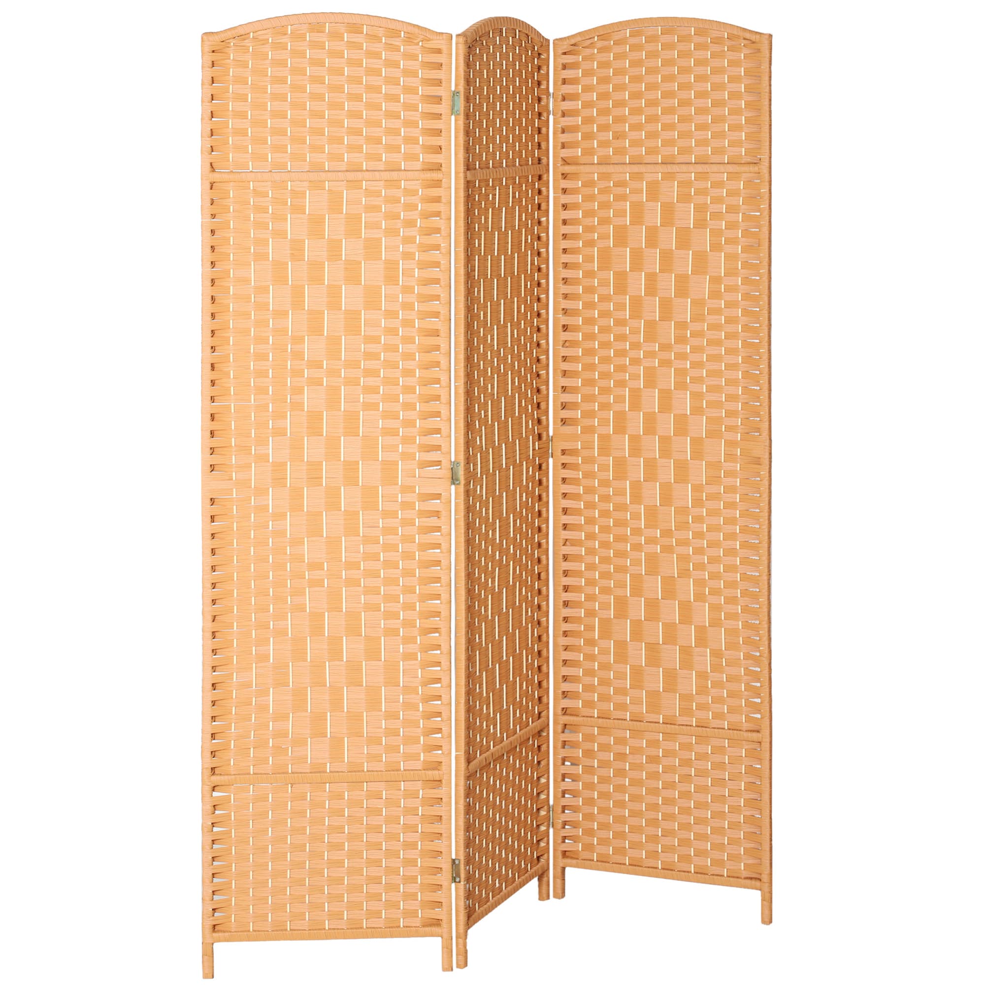 HOMCOM Paravent intérieur en bois 3 panneaux séparateur de pièce pliable pour salon chambre 135 x 180 cm brun clair