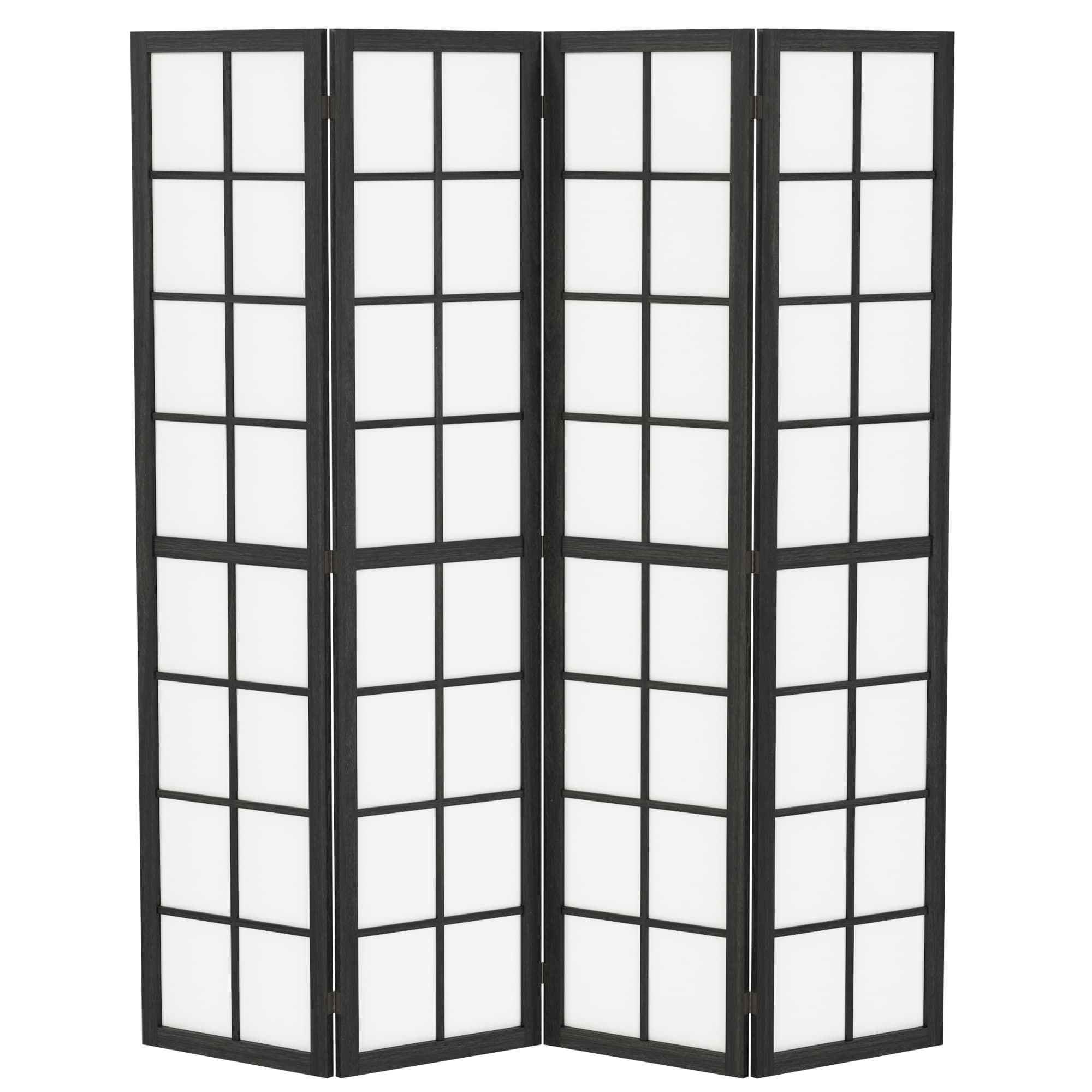 HOMCOM Paravent interieur pliable 4 panneaux 160 x 170 cm séparateur de pièce pour salon chambre à coucher maison, noir