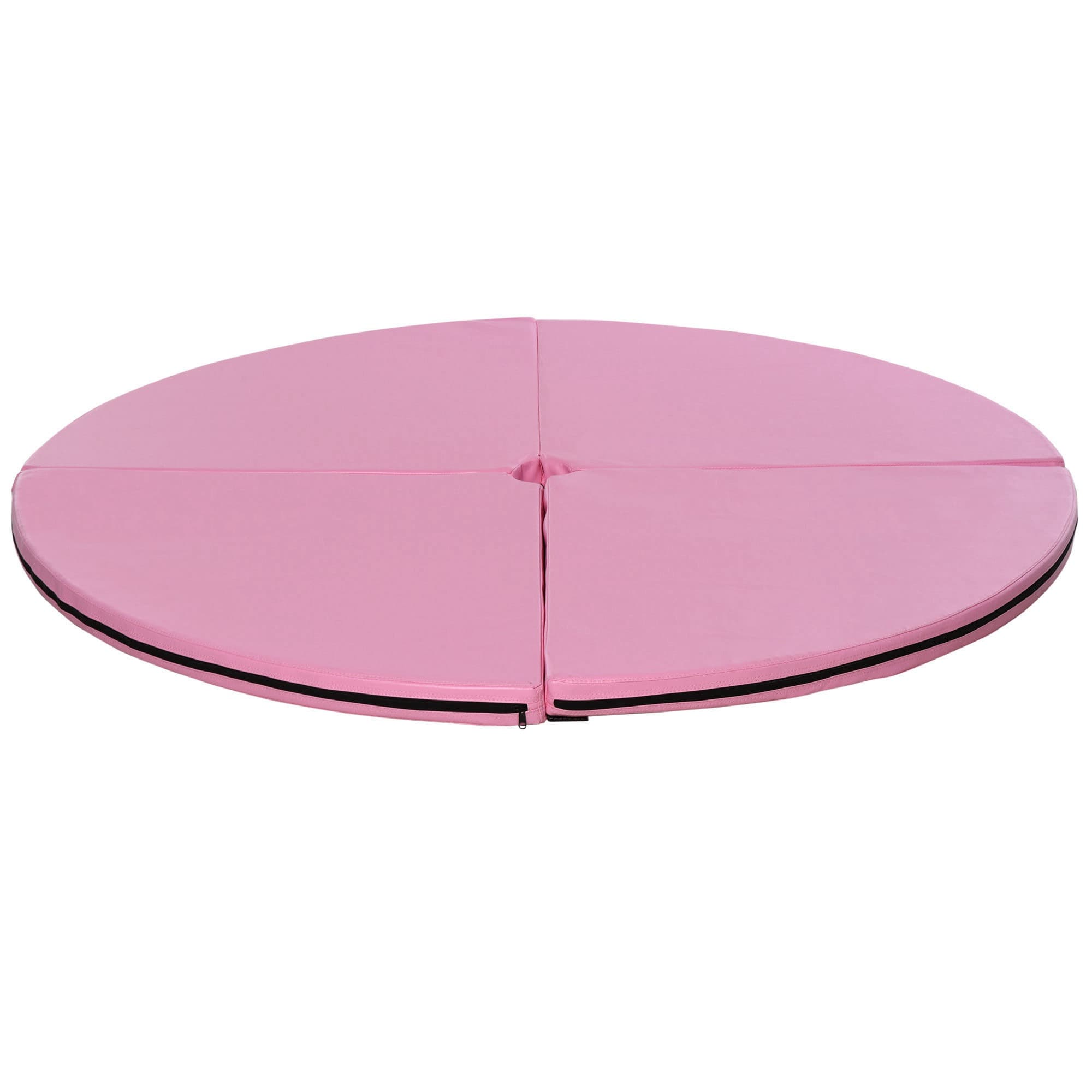 HOMCOM Tapis de pole dance pliable tapis yoga gymnastique fitness matelas de protection en PVC Ø 100 × 5 cm rose