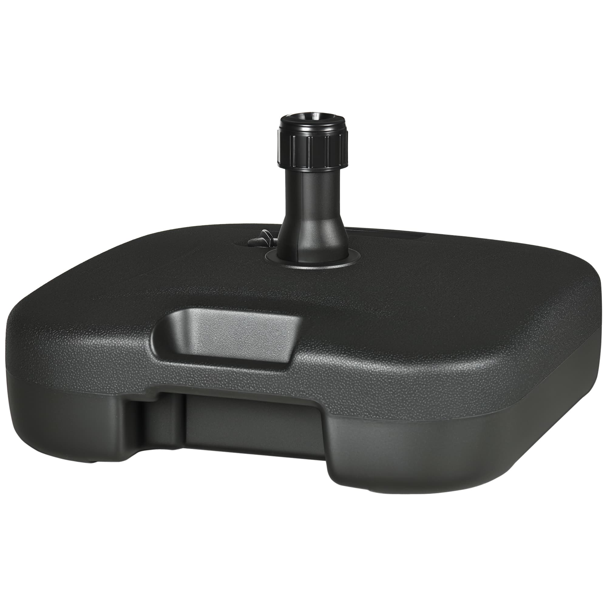 Outsunny Base de Parasol Support de Base pour Parasol Remplissable avec de l'Eau ou de Sable HDPE 46 x 45 x 26 cm Noir