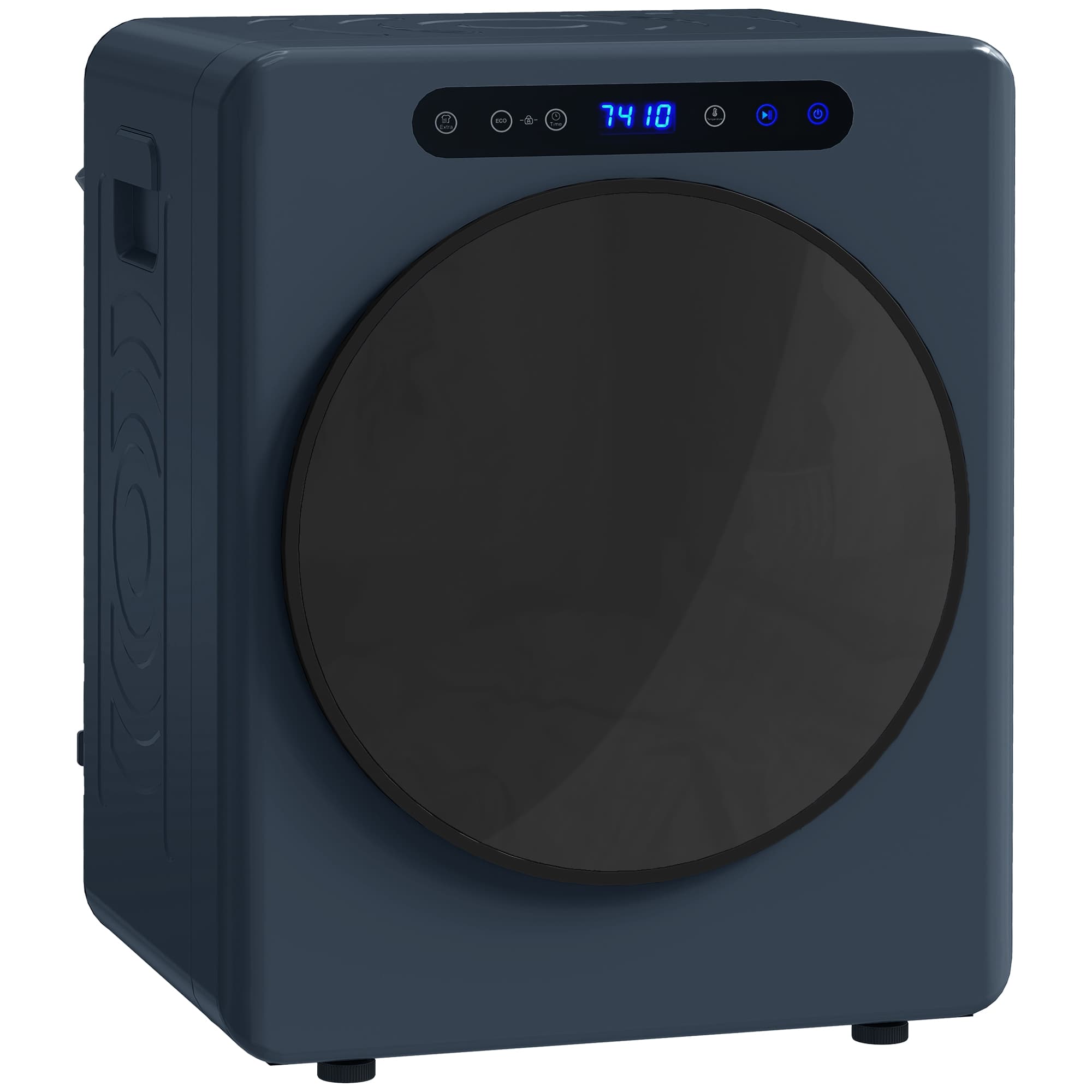 HOMCOM Sèche linge à évacuation, sèche-linge électrique 1000 W 3 Kg, 6 modes de séchage, minuterie, acier inoxydable, bleu