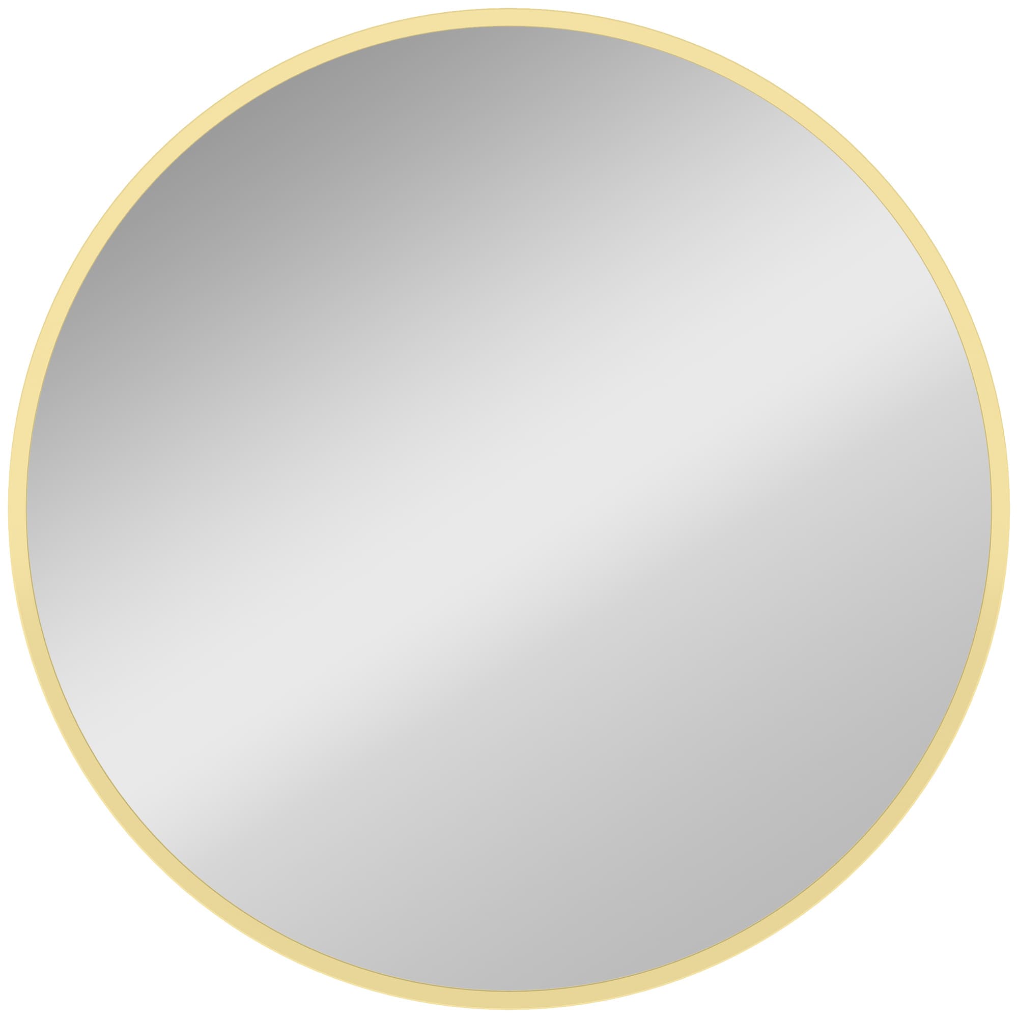 HOMCOM Miroir mural rond Ø 61 cm, cadre en alliage d'aluminium, pour salle de bain, chambre, salon, couloir, doré