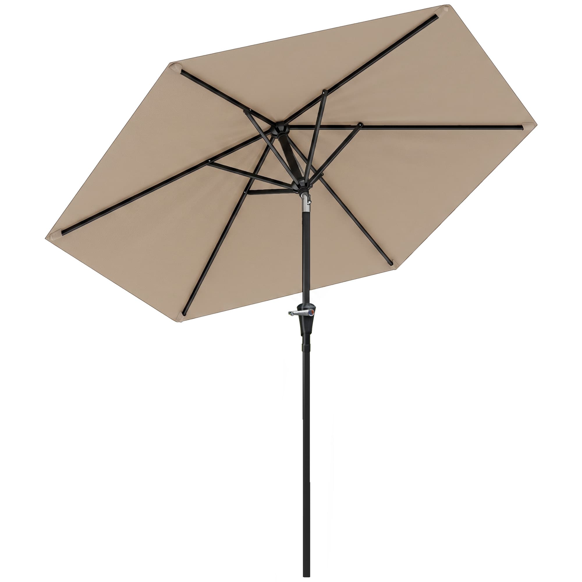 Outsunny Parasol hexagonal inclinable dim. Ø 2,3 x 2,16H m métal polyester haute densité beige