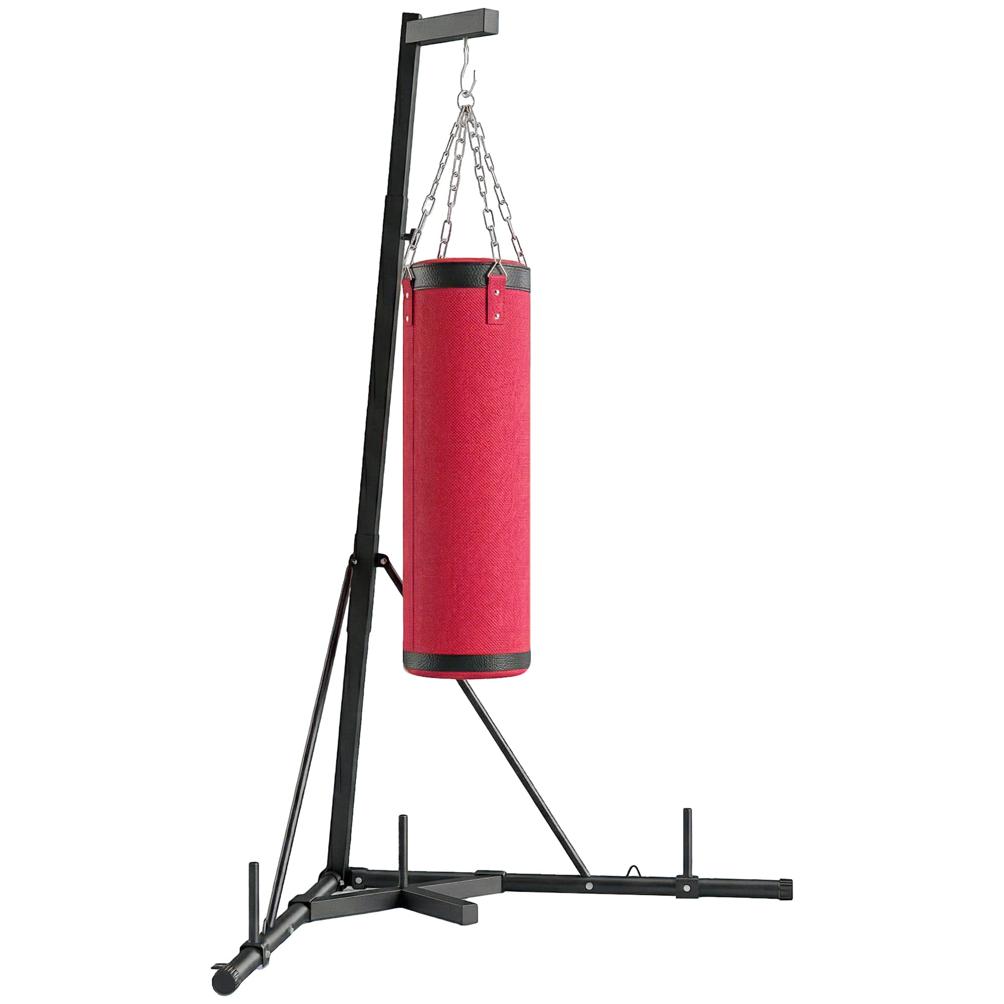 SPORTNOW Support Sac de Frappe Autoportant avec Sac de Frappe et Base Lesté Réglable en Hauteur 175x91x231cm Rouge