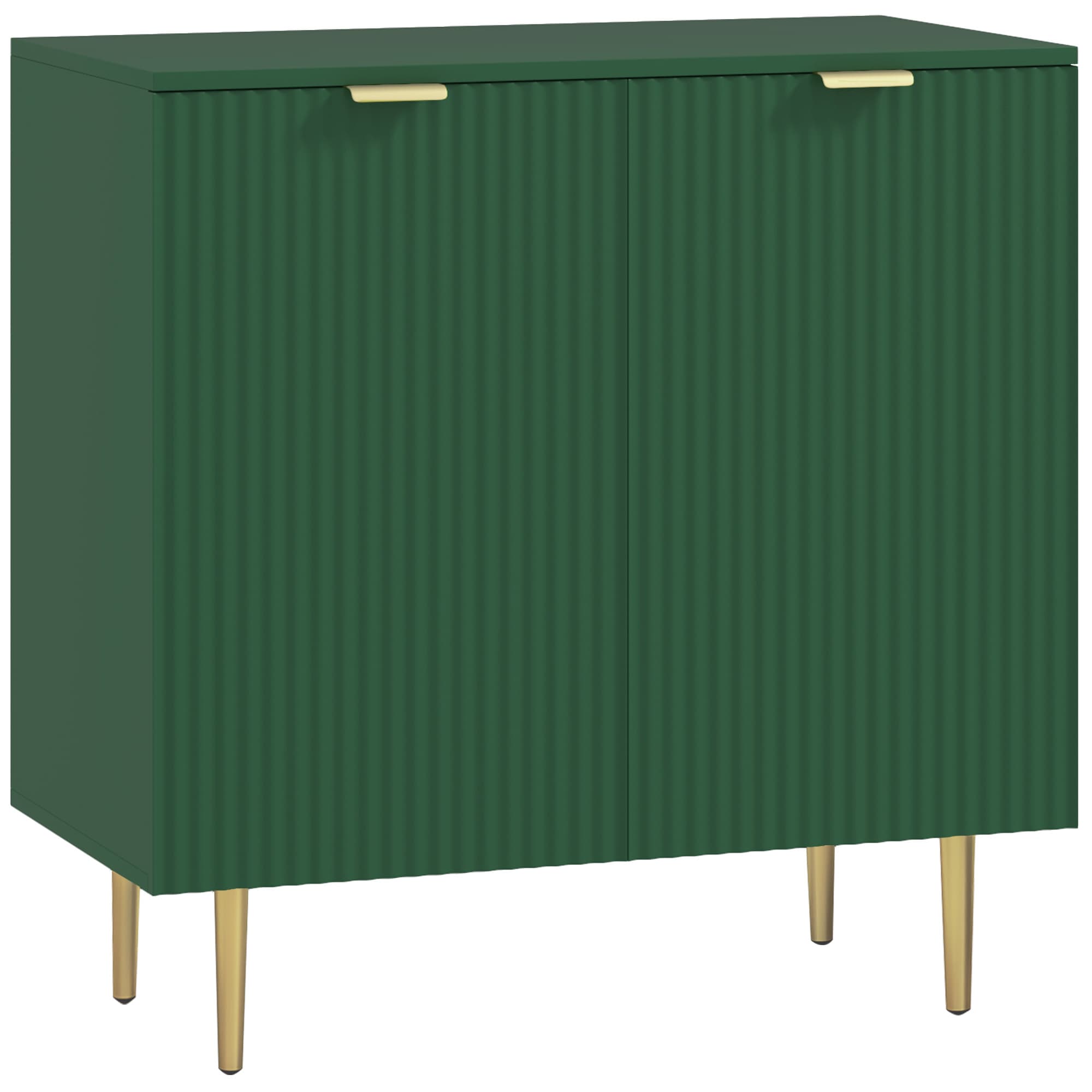 HOMCOM Buffet cuisine meuble de rangement avec 2 portes étagère réglable pieds métalliques surélevés 80 x 40 x 80 cm vert olive
