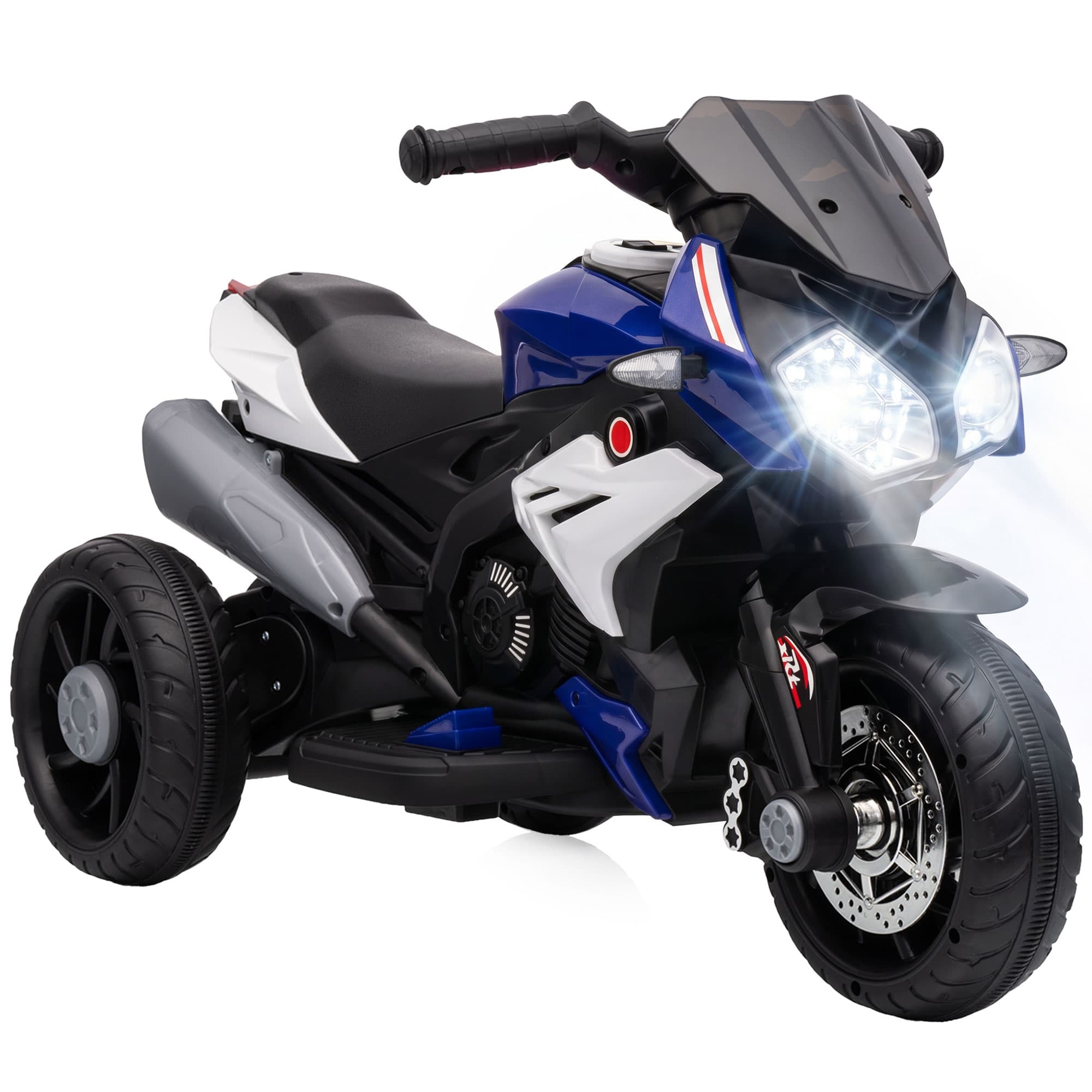 HOMCOM Moto électrique enfants 3 roues 6 V, voiture électrique enfants 3 à 5 ans, effets lumineux et sonores, 86x42x52cm, noir