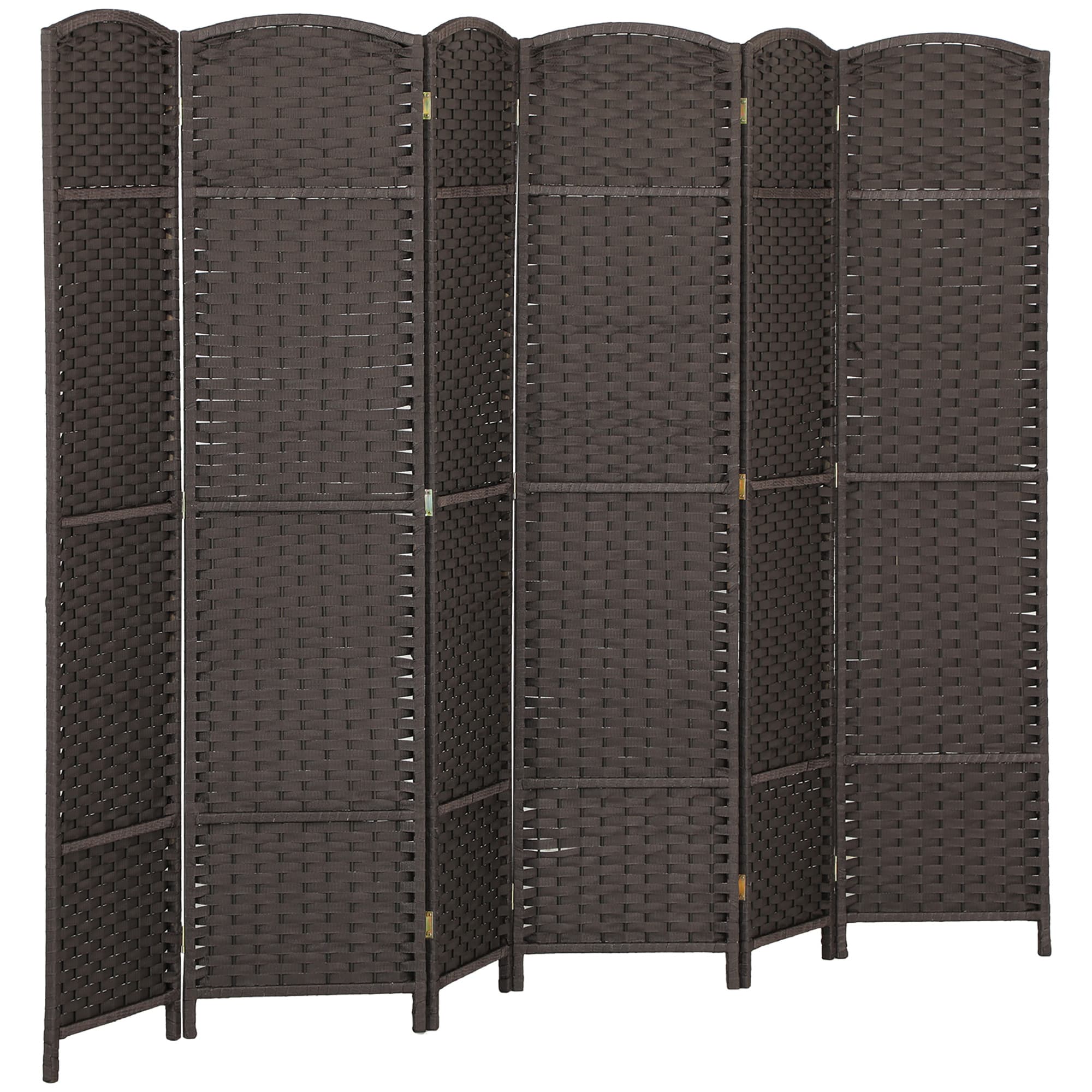 HOMCOM Paravent interieur en bois 6 panneaux 240 x 170 cm séparateur de pièce pliable pour salon, chambre à coucher, naturel