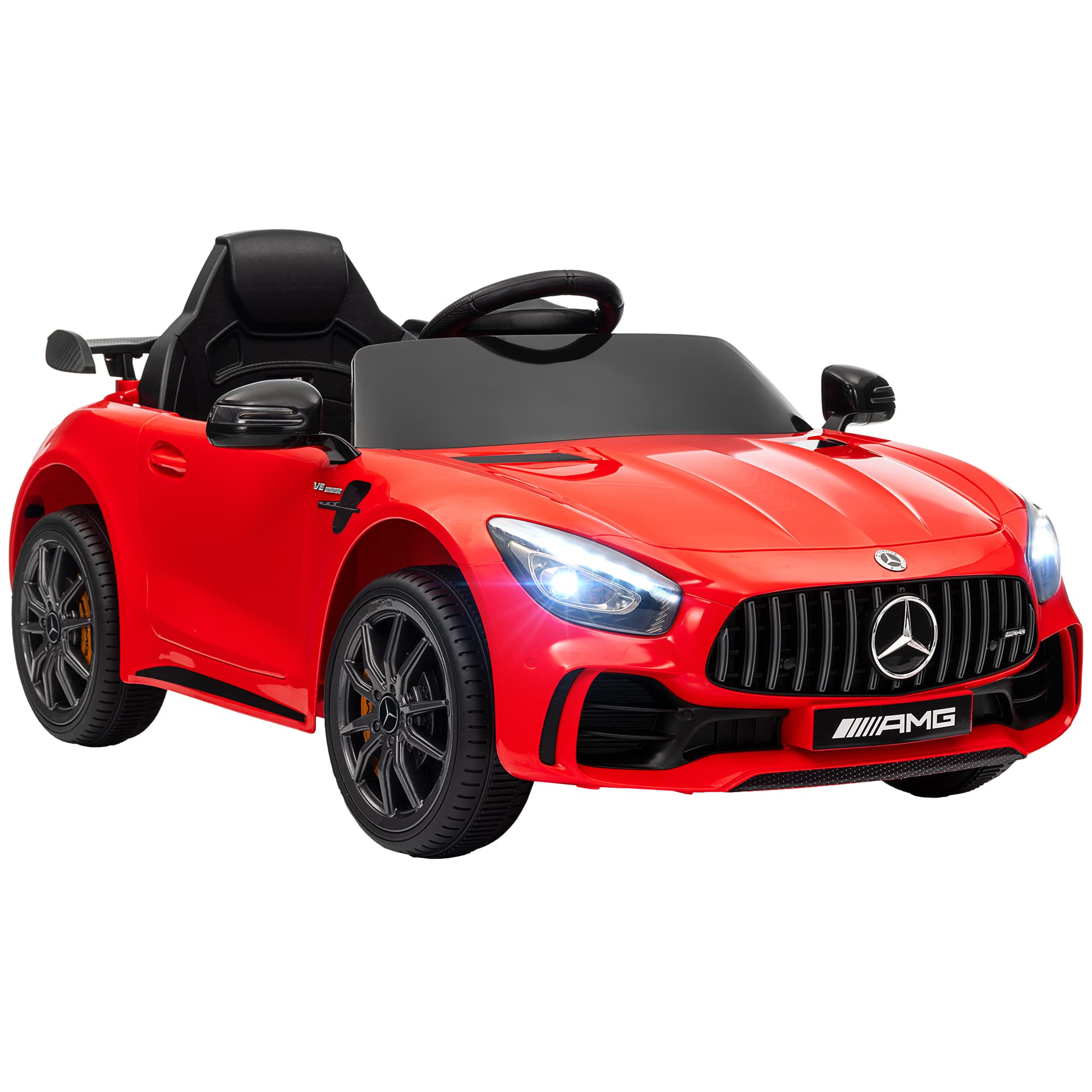 AIYAPLAY Voiture électrique enfants sous licence Mercedes-Benz AMG GTR 12V télécommande 2,4G max. 5 km/h 108 x 67 x 46 cm rouge