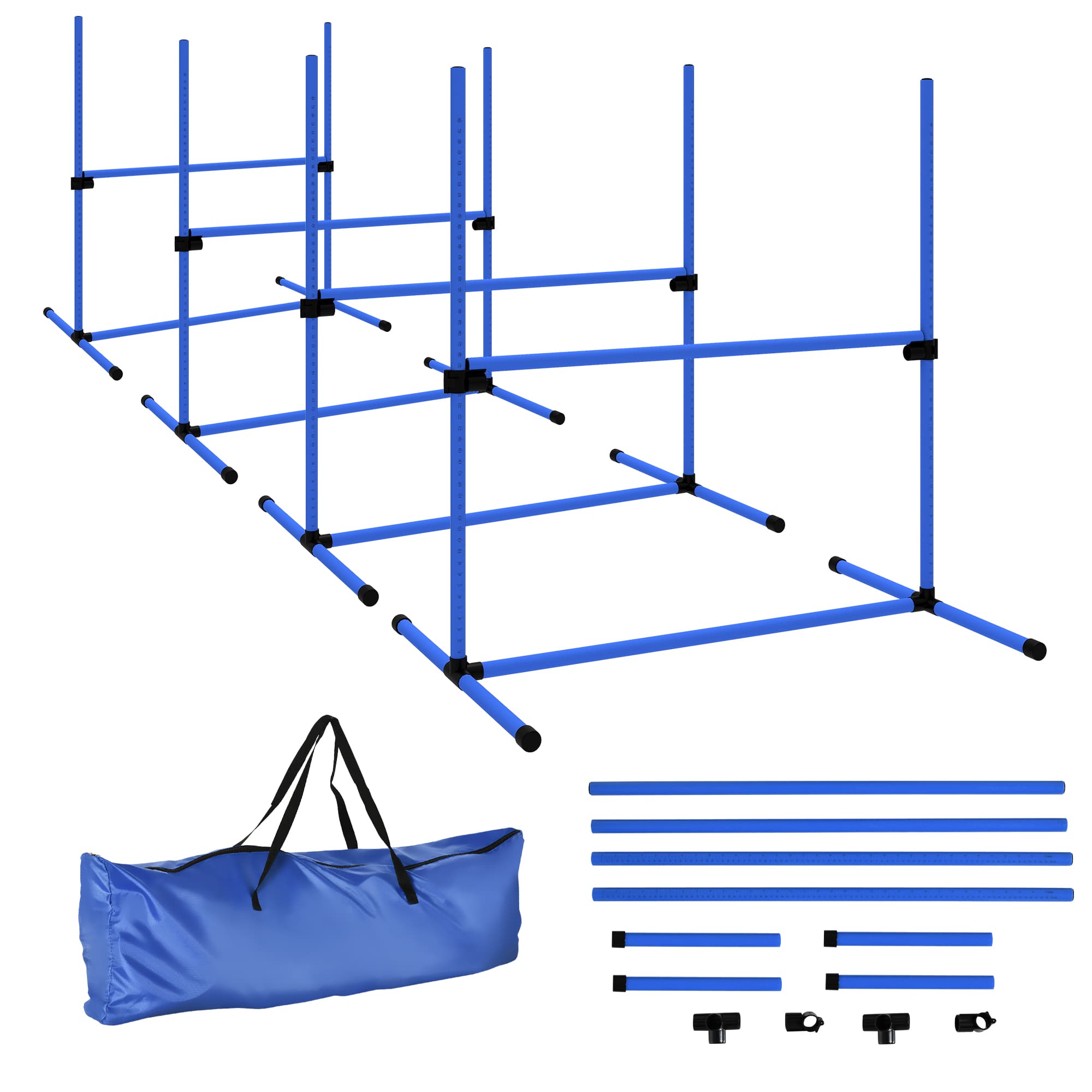 PawHut Agility sport pour chiens set de 4 obstacles professionnels avec système de maintien au sol sac transport fourni Aosom France
