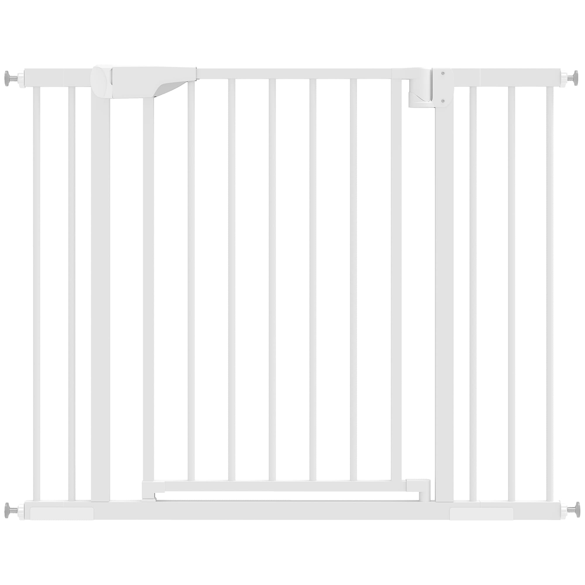 PawHut Barrière de sécurité pour chiens et bébés 76 à 103 cm avec extension fixation par pression sans perçage 76 à 103cm blanc