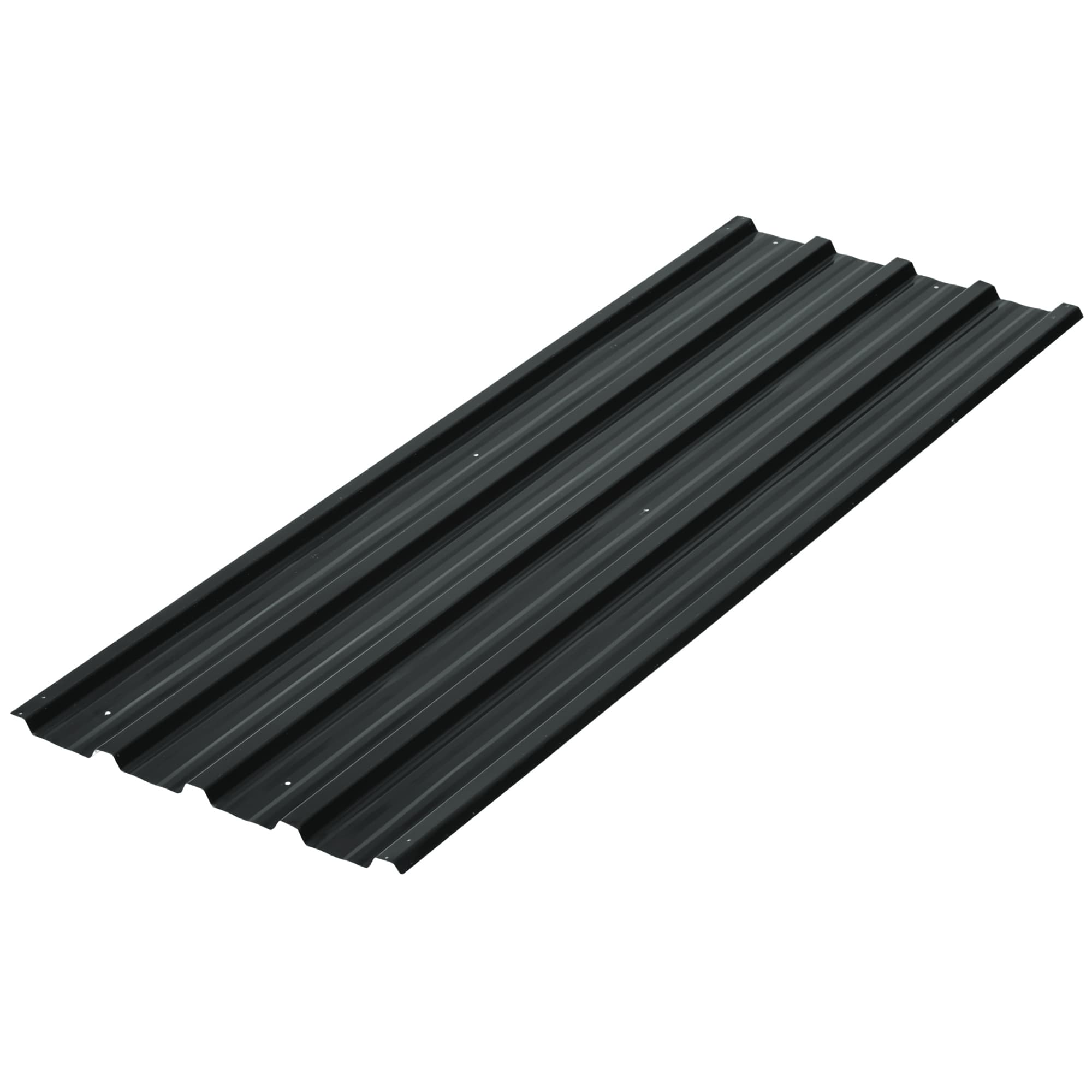 Outsunny Lot de 12 Panneaux Galvanisés Gris Anthracite Résistants aux Intempéries 129Lx45l Aosom France