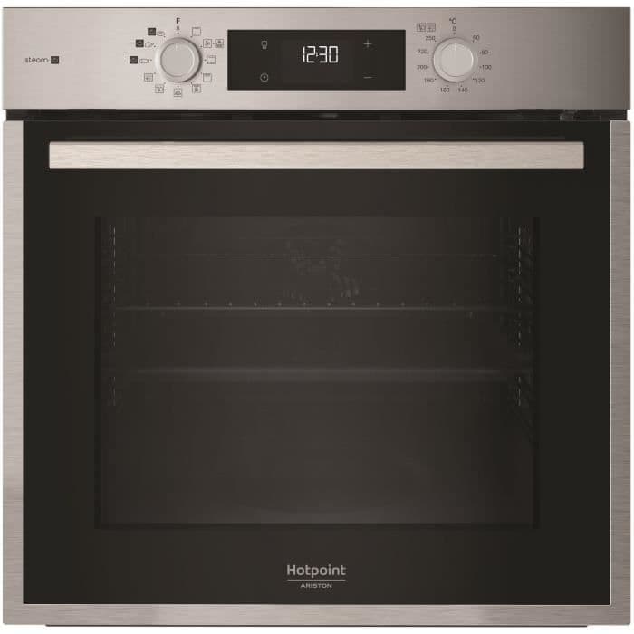Four encastrable - Pyrolyse Hydrolyse - Chaleur Pulsée - HOTPOINT HAO854PSX - Inox - 71L - A++ - Fonction vapeur