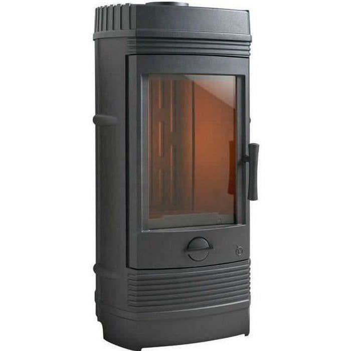 Poele a bois INVICTA Gomont - Puissance optimale: 12 kW - Max: 18 kW - Bûches 45 cm max - Fonte - Fabriqué en France - Ecodesign