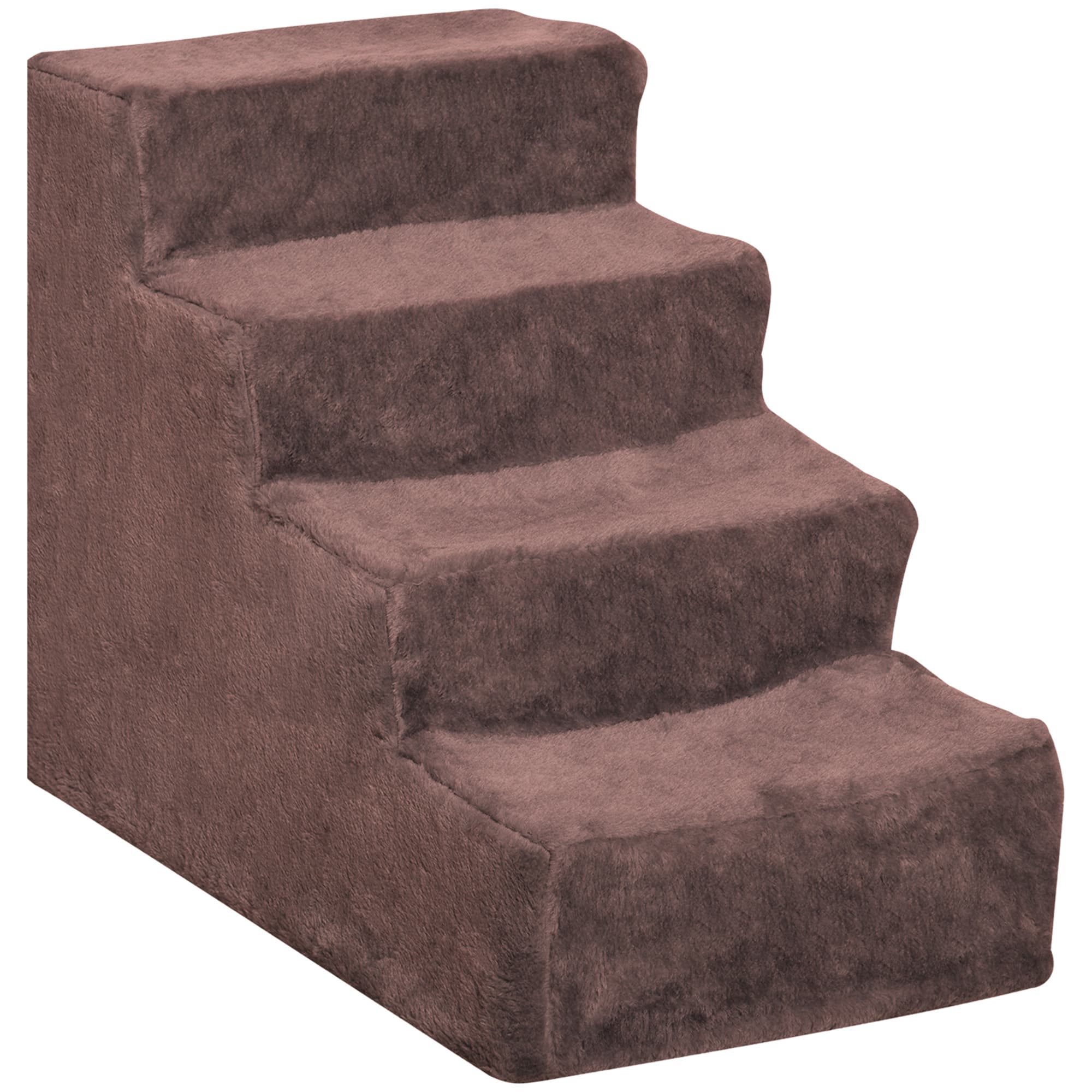 PawHut Escalier pour chien à 4 marches escalier pour chat échelle antidérapante pour animaux 60 x 35 x 44 cm marron