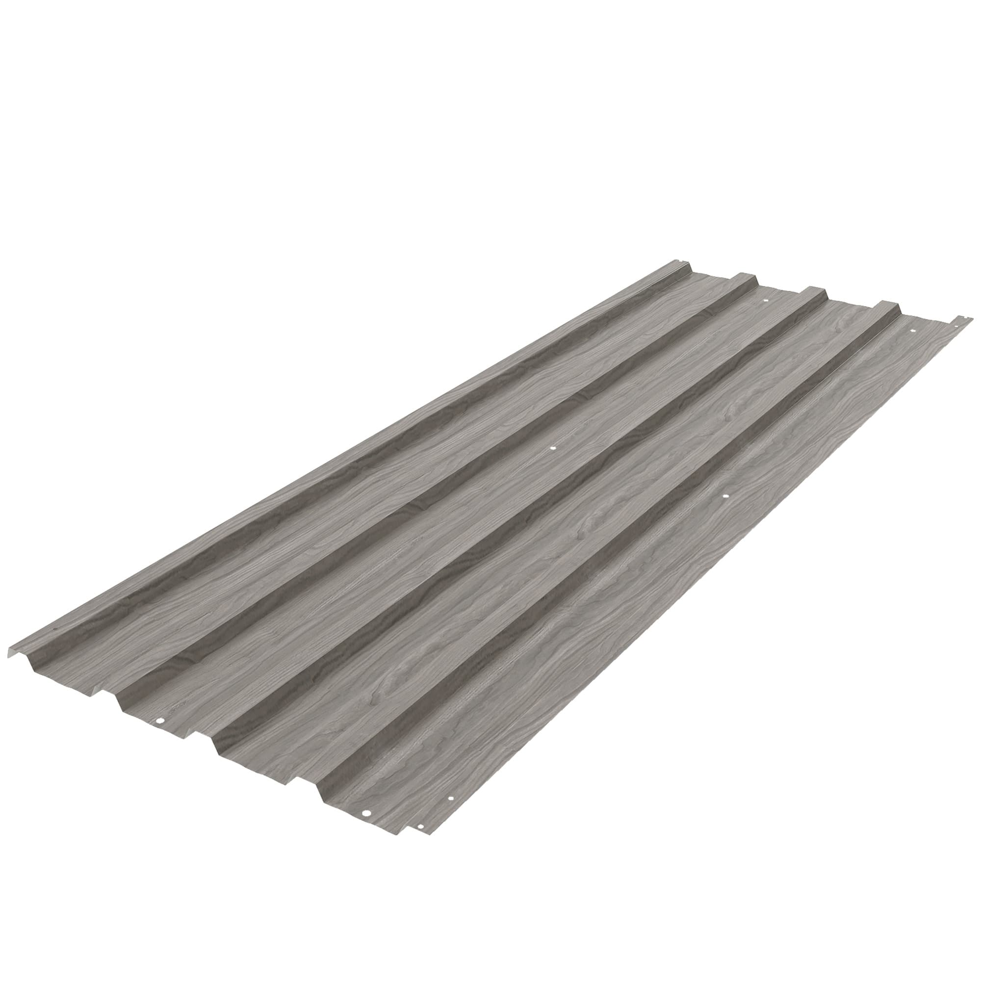 Outsunny Lot de 12 panneaux en acier galvanisé résistant aux intempéries, 129 x 45 cm, effet bois gris clair