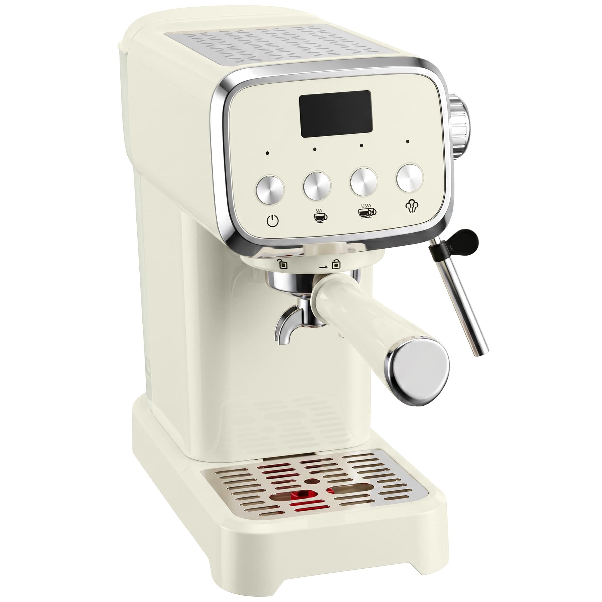 HOMCOM Machine à Expresso avec Buse Vapeur à Mousse de Lait, Cafetière 20Bars, Réservoir d'Eau Amovible 1,2 L, Crème