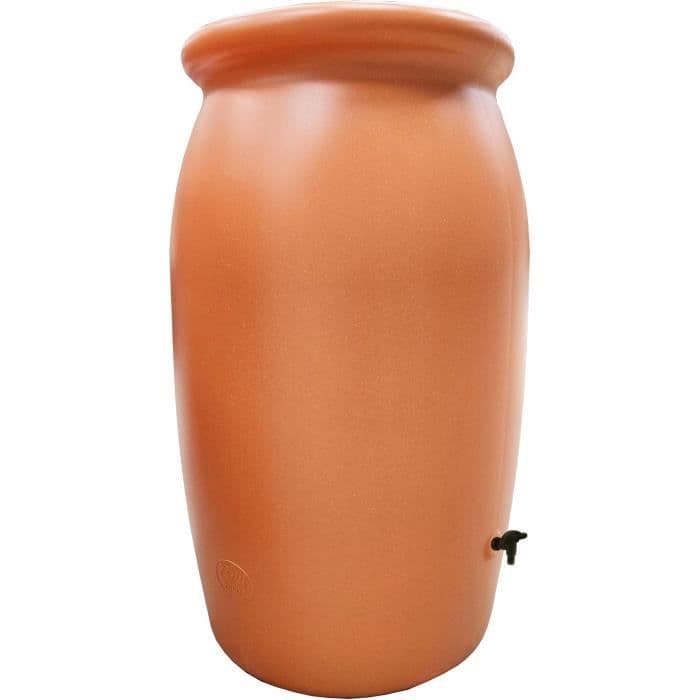 Récupérateur d'eau TOSCAN - Plastique - Couleur terre cuite - Ø100 x H210 cm - 2000L - BELLI
