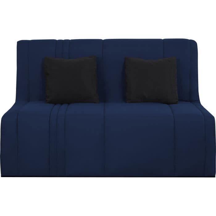 Banquette BZ 2 places EVASION - Tissu marine - Matelas SIMMONS - Couchage 188x138 cm