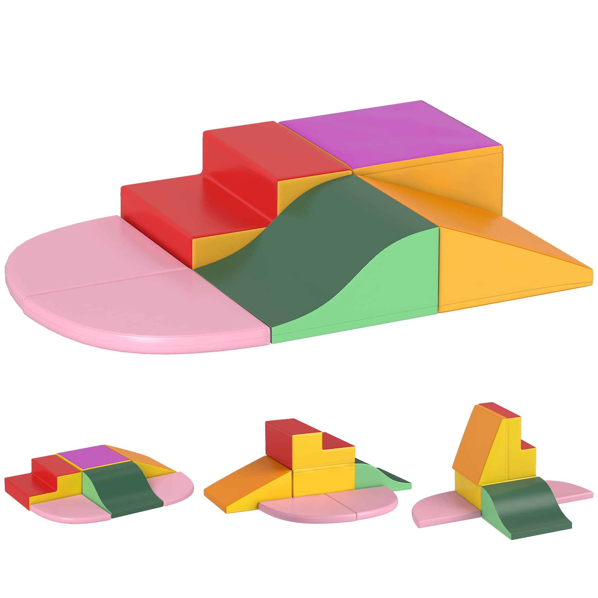 HOMCOM 6 blocs de construction en mousse XXL pour enfants - normes EN71-1-2-3 - mousse EPE Revêtement synthétique