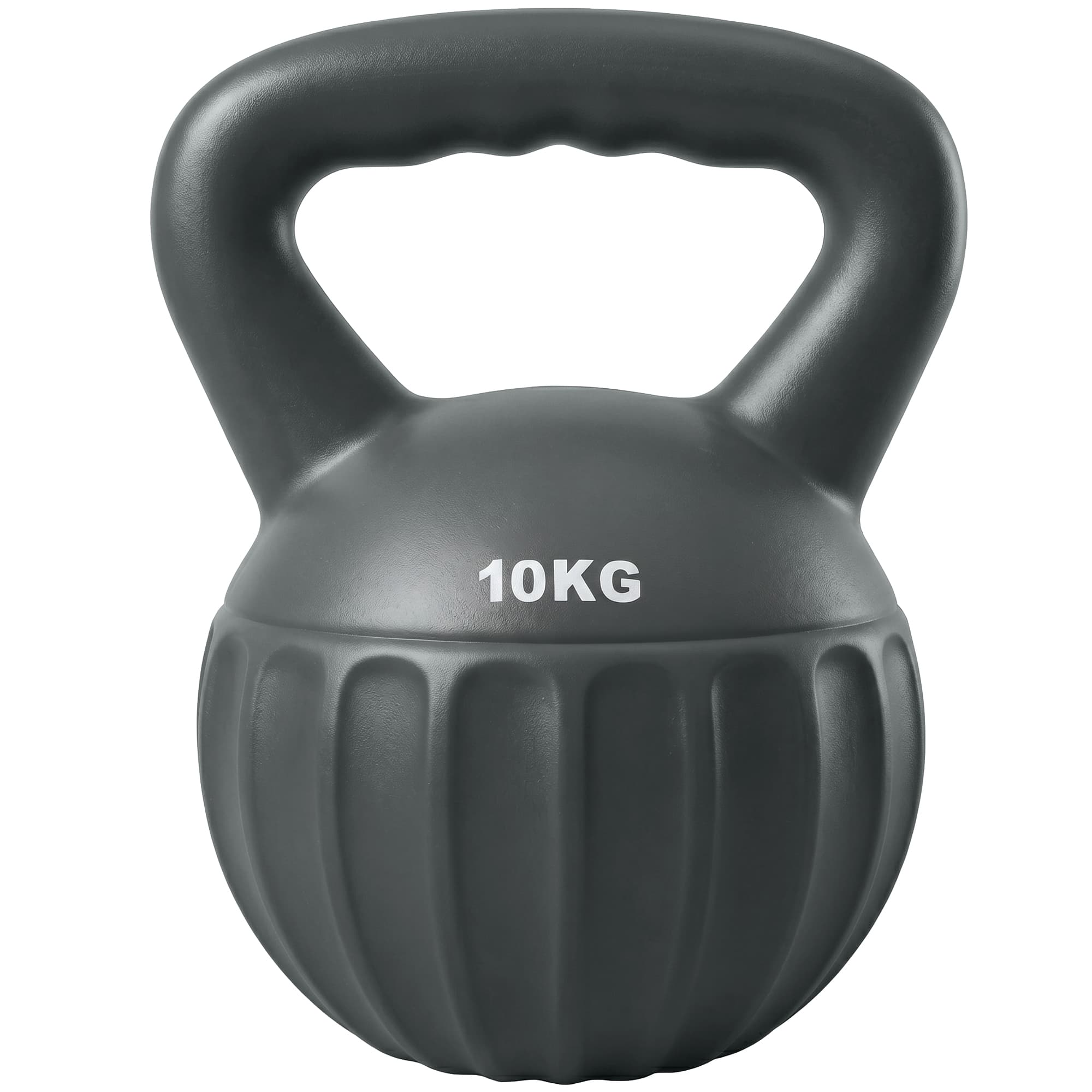 SPORTNOW Kettlebell 10 kg, Haltère avec Poignée Antidérapante, Haltère à Boule, Musculation, Entraînement, pour Gym, Gris