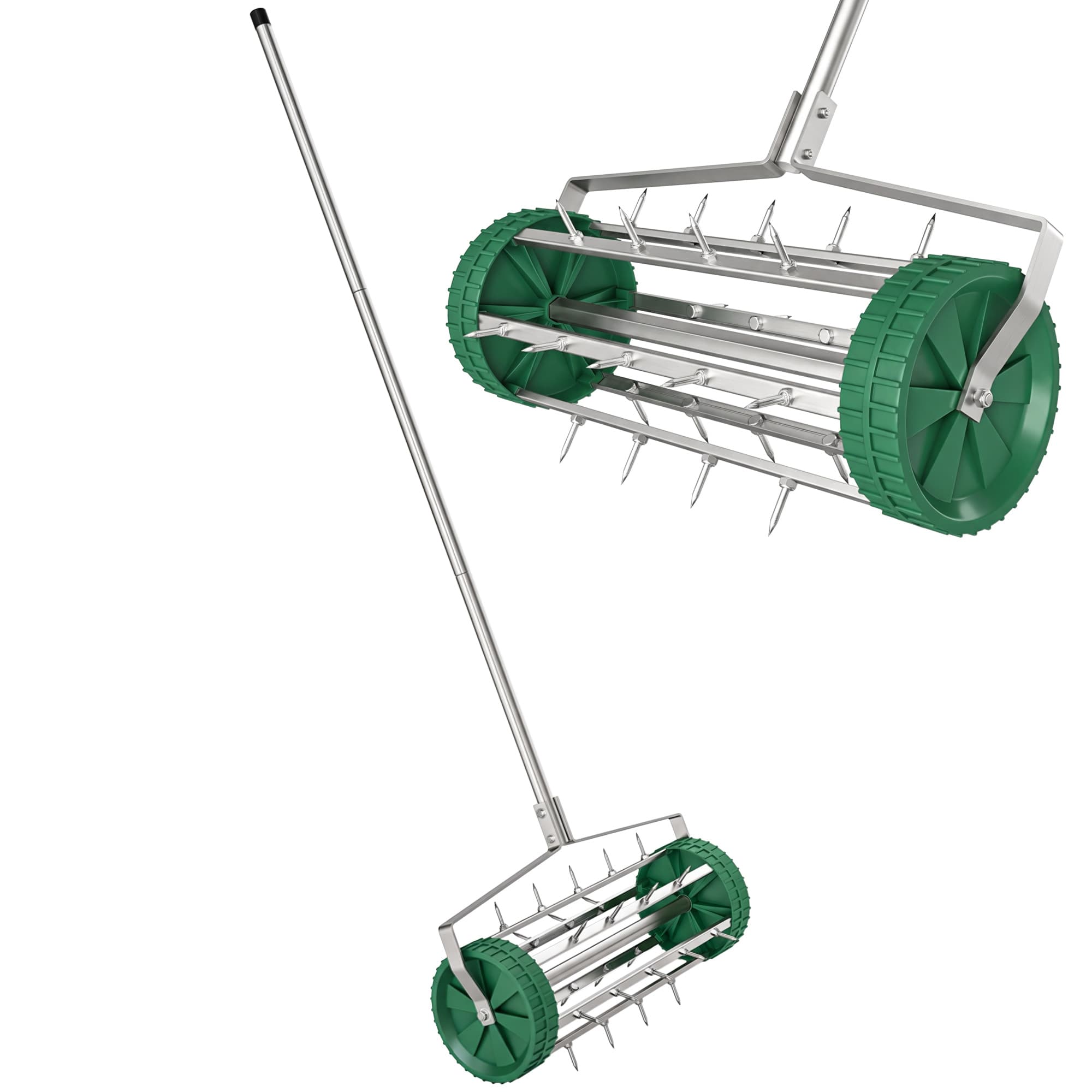 Outsunny Rouleau aérateur pour pelouse avec Manche télescopique 98L x 45l x 87H cm Vert