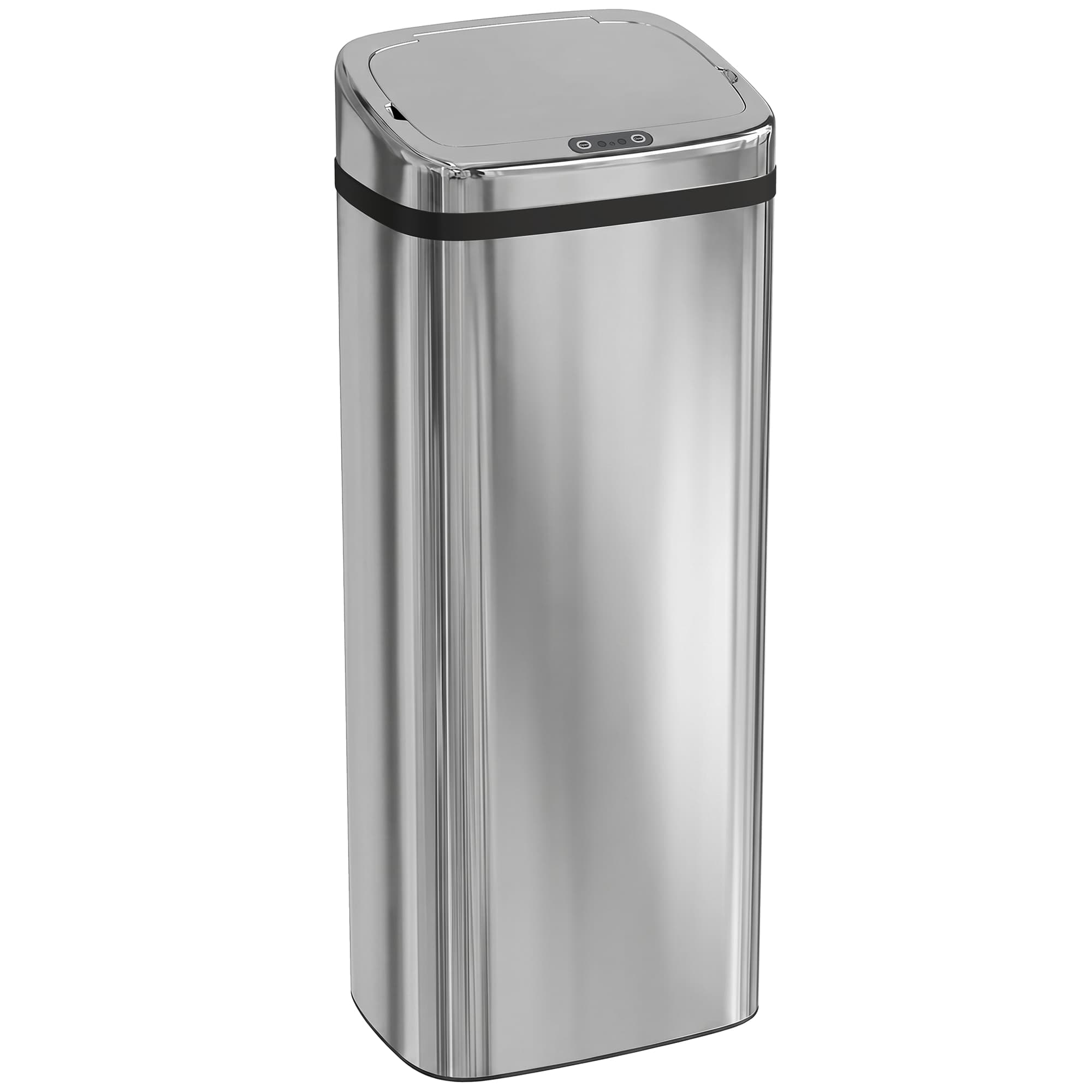 HOMCOM Poubelle à capteur de mouvement ouverture automatique 1 bac de 50 L en acier inoxydable