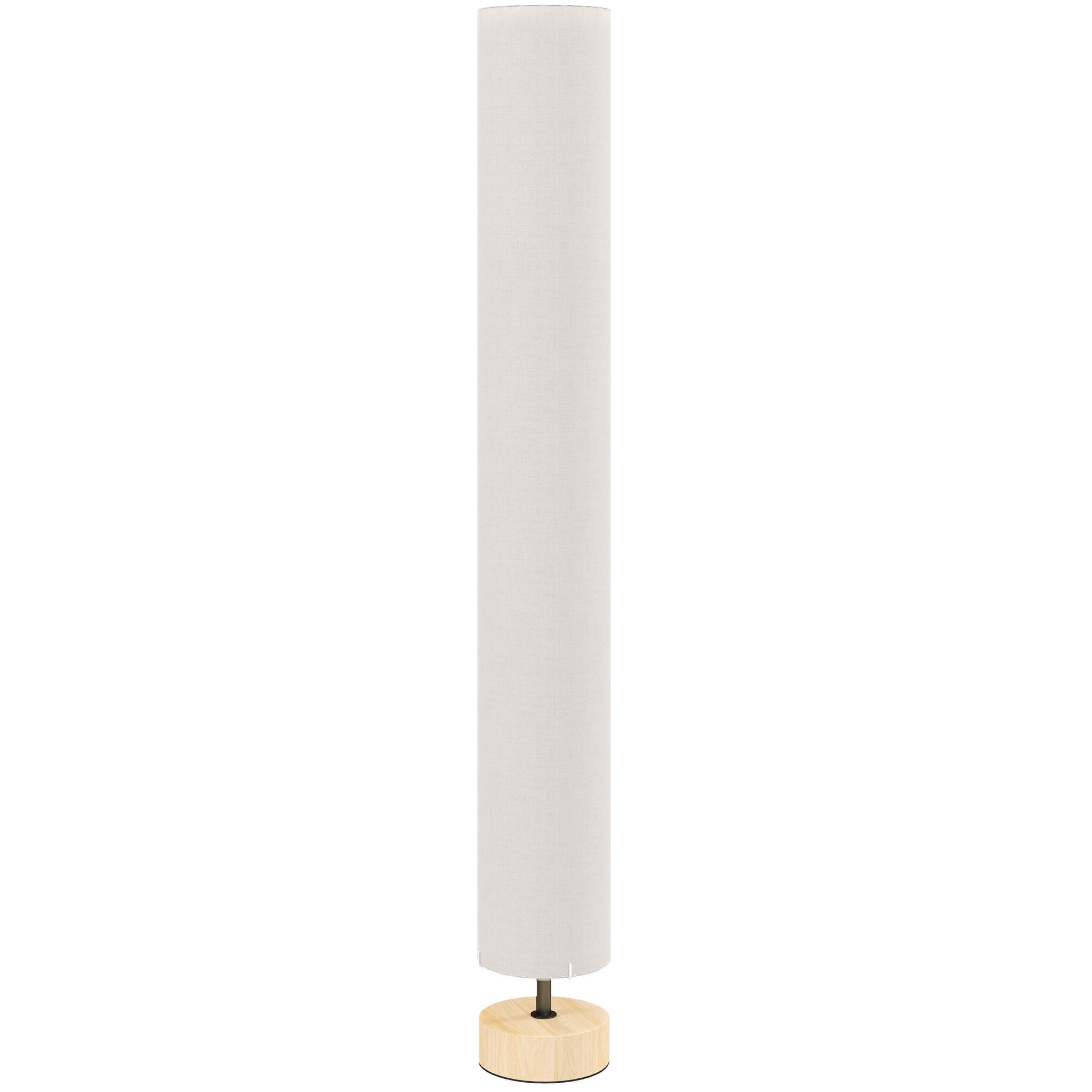 HOMCOM Lampadaire sur pied de salon avec abat-jour en lin, interrupteur à pied, 2 x douille E27, 120 cm, beige