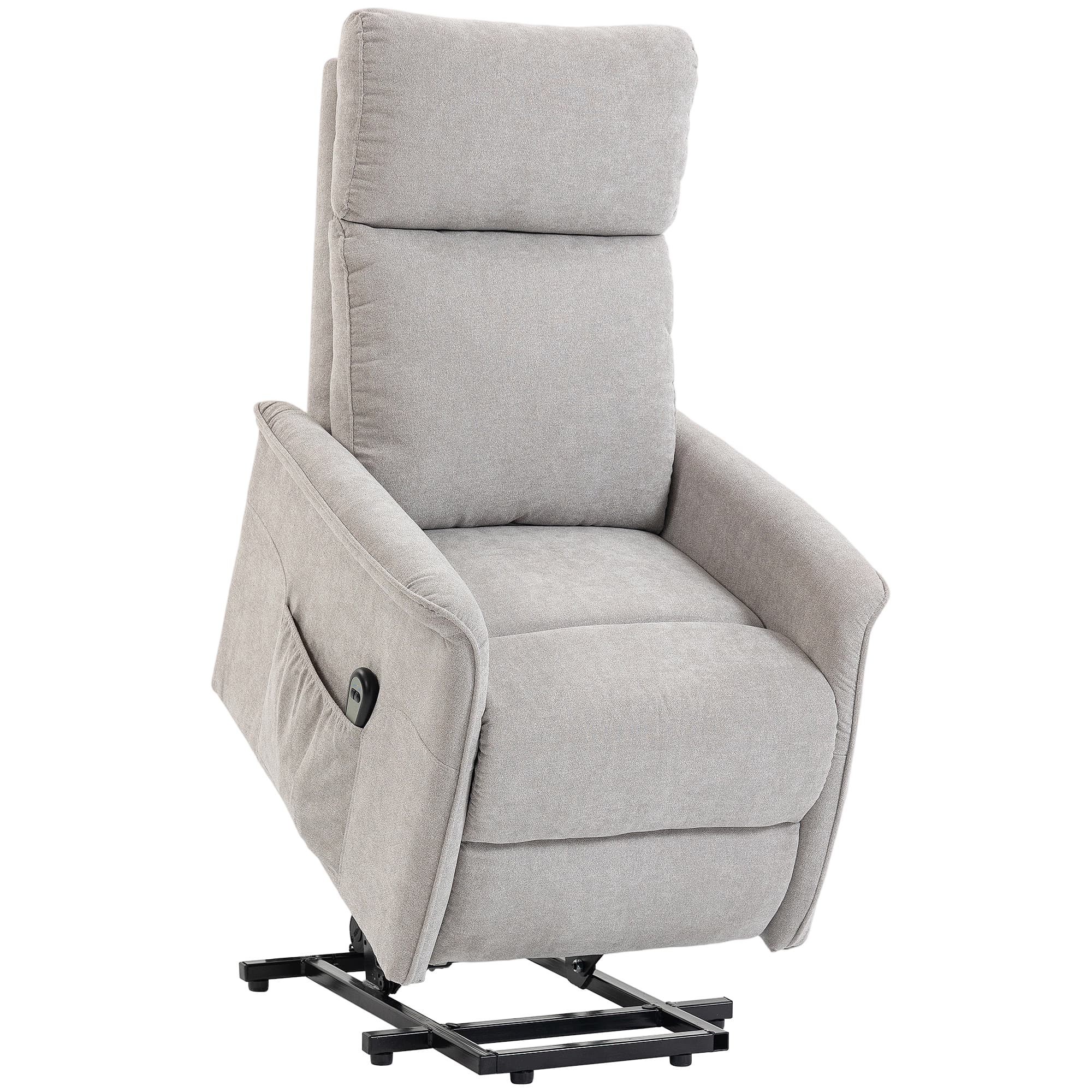 HOMCOM Fauteuil Releveur Électrique, Fauteuil Relax Électrique en Chenille avec Coussin à Ressorts, Dossier Inclinable, Gris