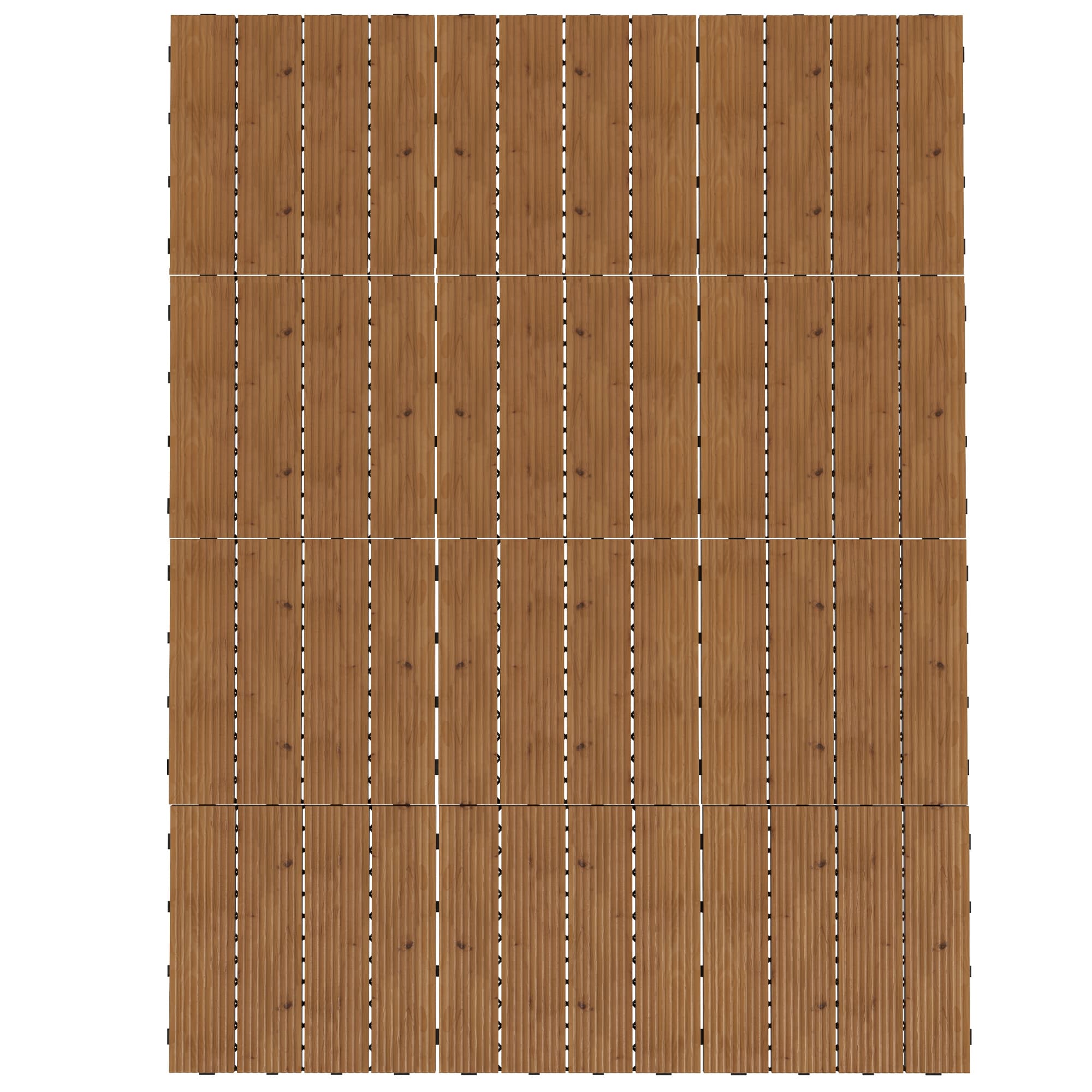 Outsunny Dalles terrasse - caillebotis - Lot de 12 pcs, Surface Max. 1,08 m2- emboîtables, Installation très Simple