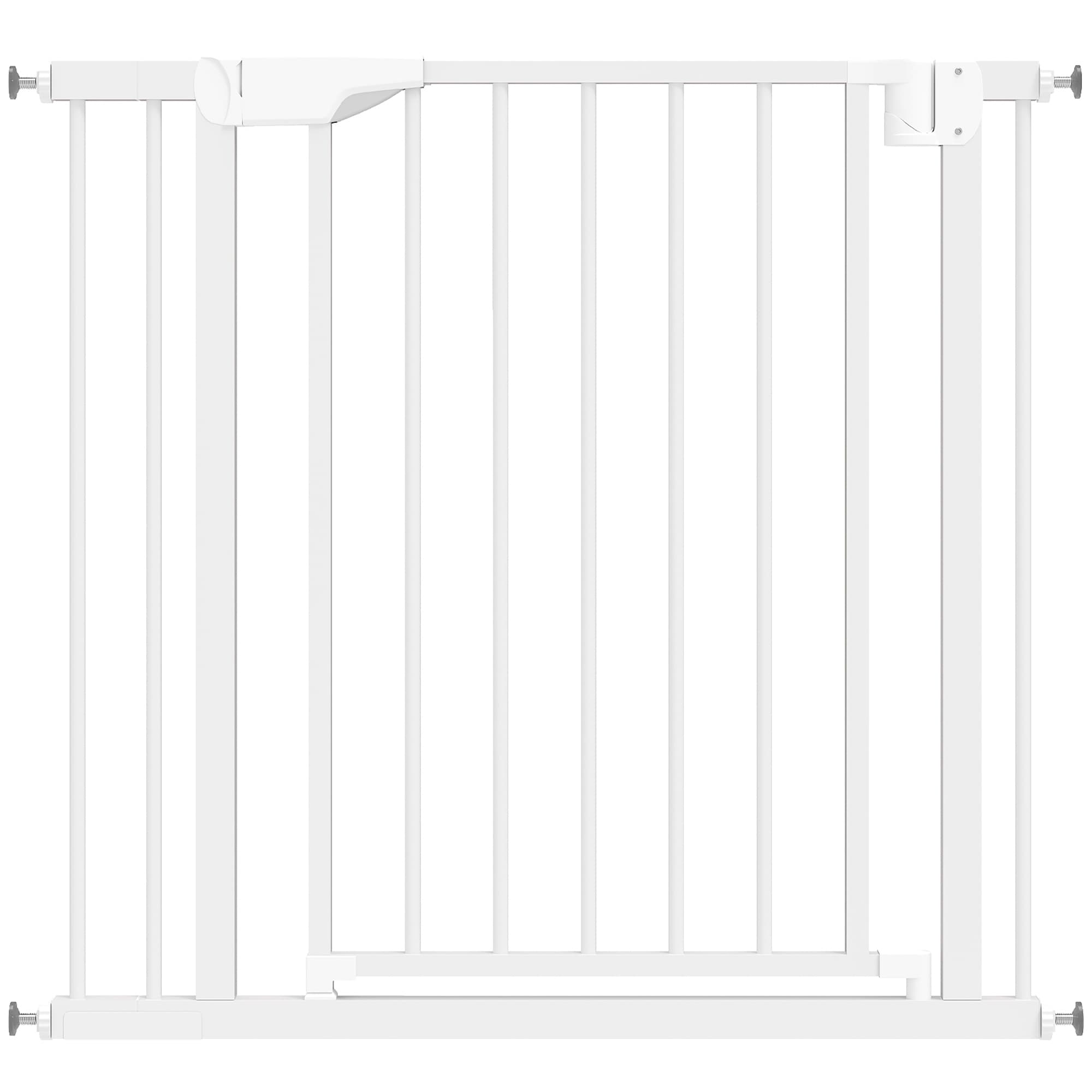 PawHut Barrière de sécurité pour chiens et bébés 76 à 88 cm avec extension fixation par pression sans perçage 76 à 88 cm blanc