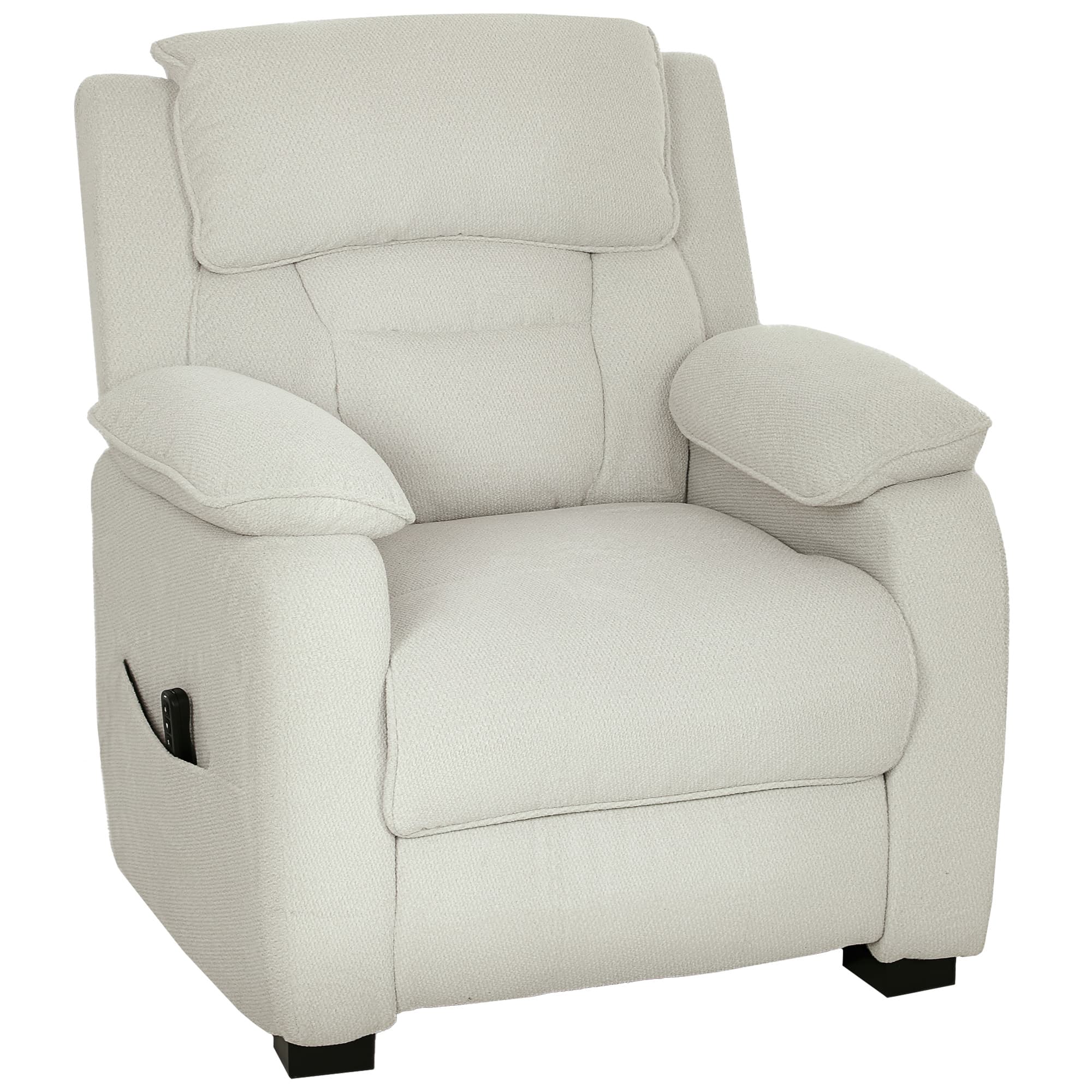 HOMCOM Fauteuil relax électrique fauteuil inclinable port USB repose-pieds poches latérales télécommande 86x90x103cm beige