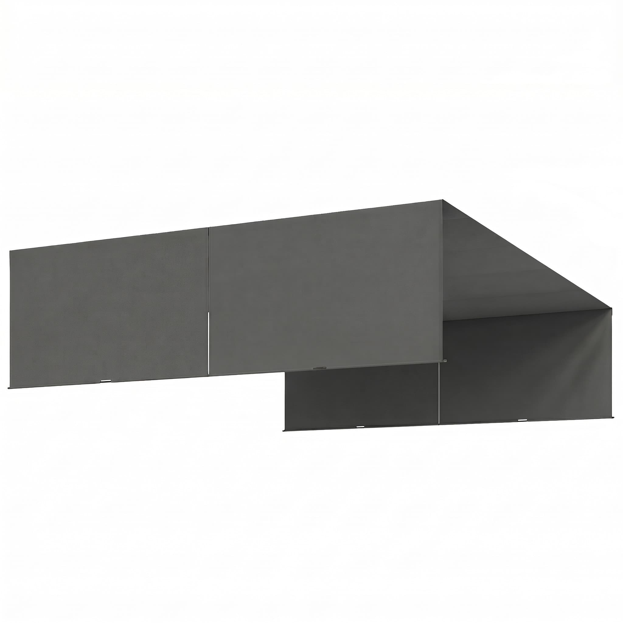 Outsunny Lot de 2 toiles de rechange pergola rétractable 4,9 x 1,2 m pour pergola de 3 x 3 m polyester protection UV gris foncé